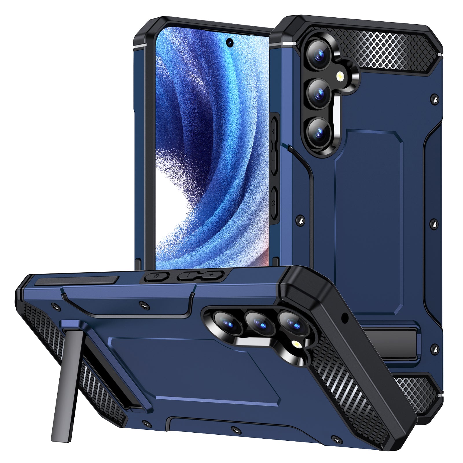 For Samsung Galaxy A14 5G / A14 4G Metal Kickstand Case Anti-Drop Phone Protector Hard PC TPU Phone Shell