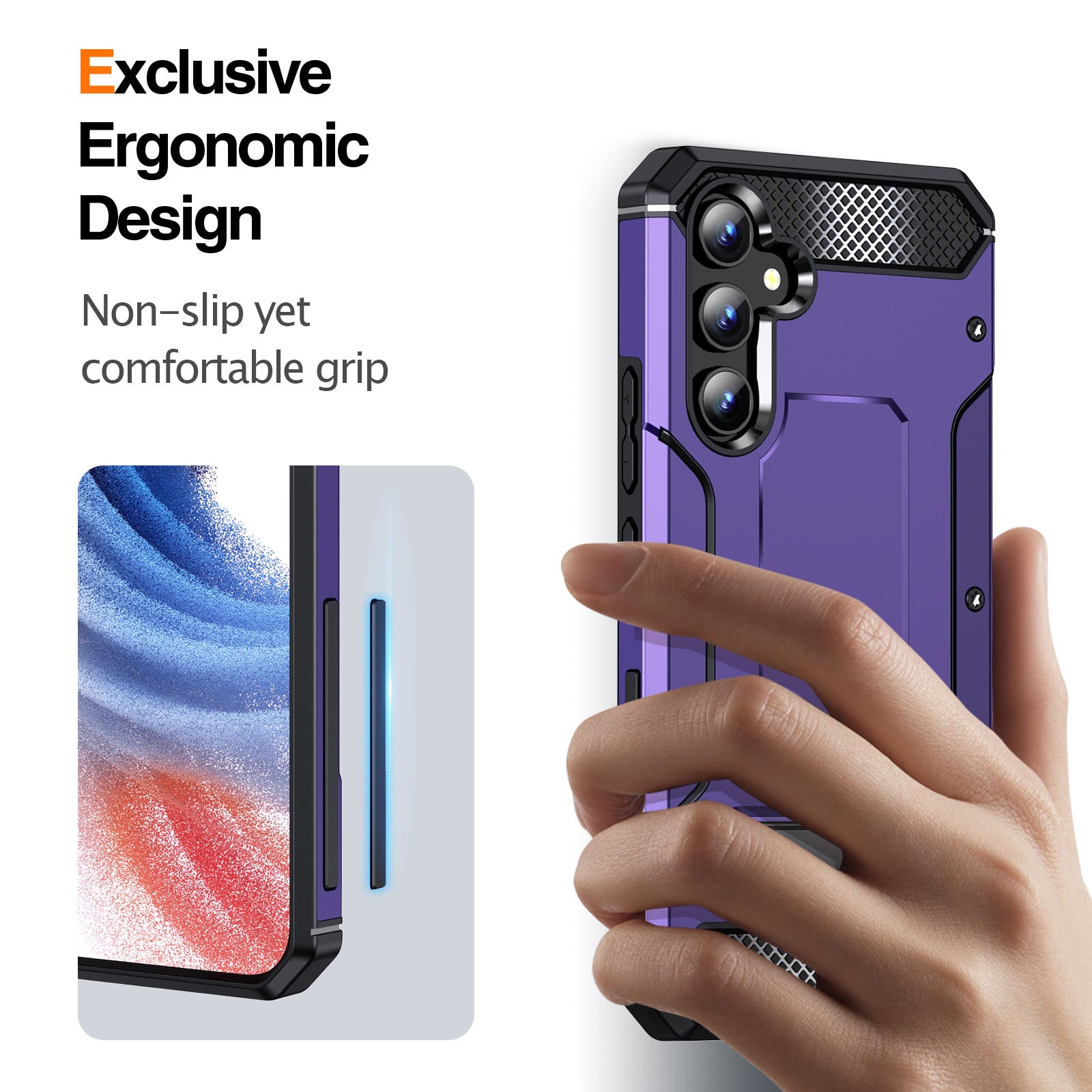 For Samsung Galaxy A14 5G / A14 4G Metal Kickstand Case Anti-Drop Phone Protector Hard PC TPU Phone Shell