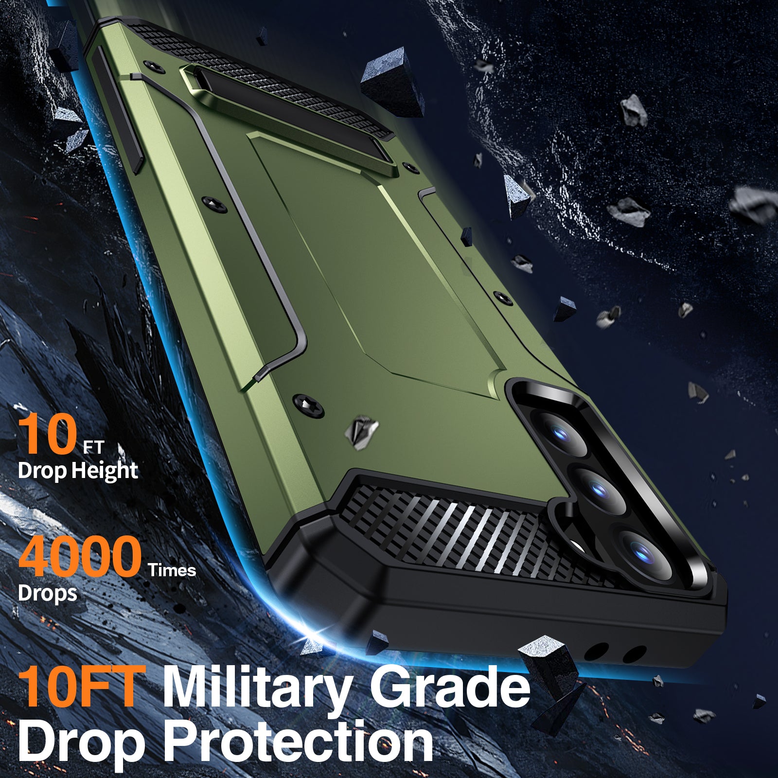 For Samsung Galaxy S22 5G TPU PC Phone Cover Drop-proof Case with Metal Kickstand