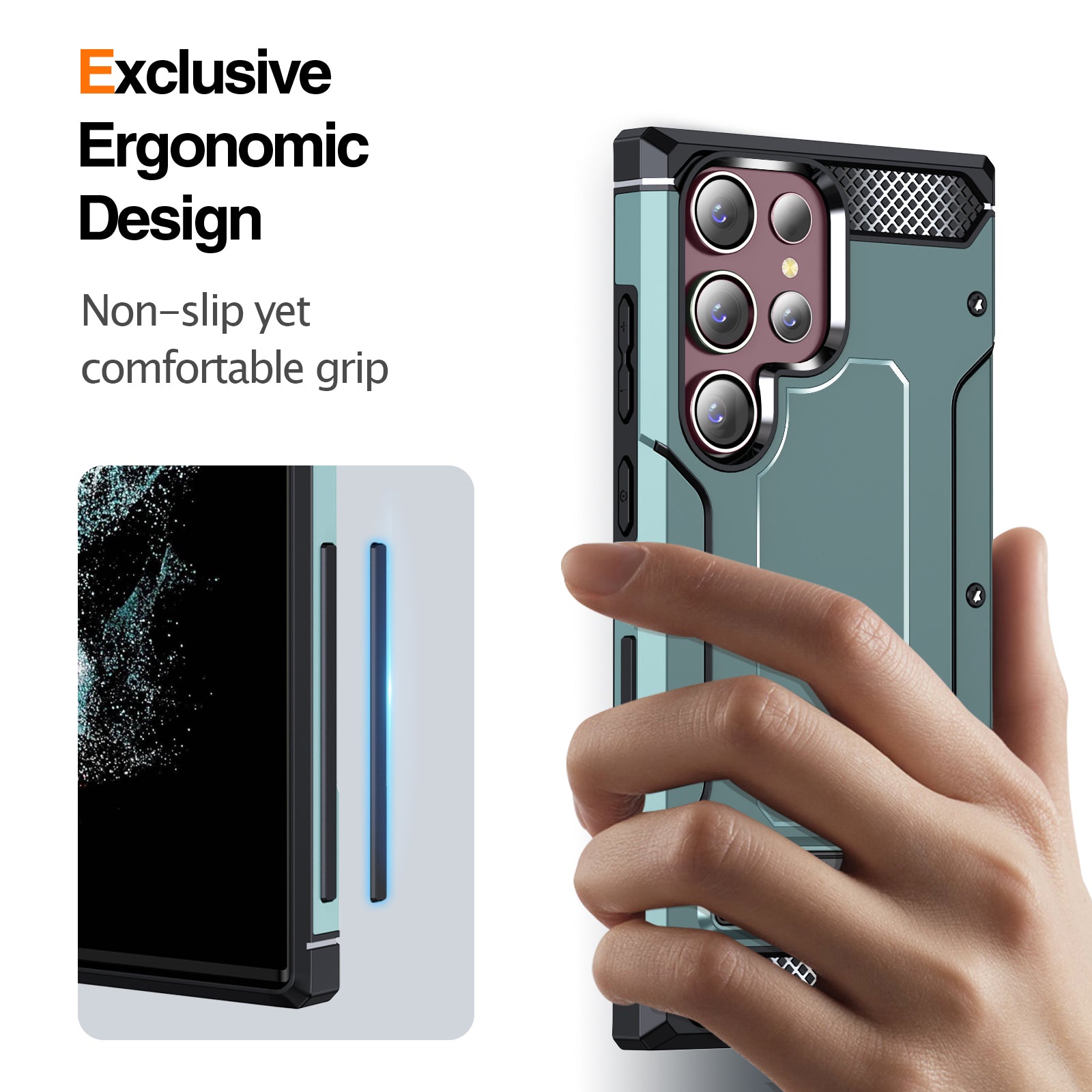 Pro Samsung Galaxy S22 Ultra 5G pouzdro na telefon Hard PC TPU Phone Shell s kovovým stojánkem