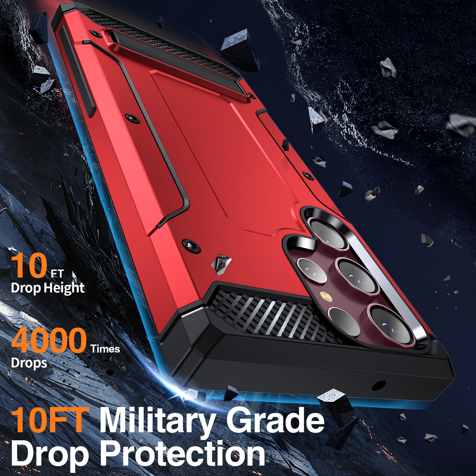 Pro Samsung Galaxy S22 Ultra 5G pouzdro na telefon Hard PC TPU Phone Shell s kovovým stojánkem