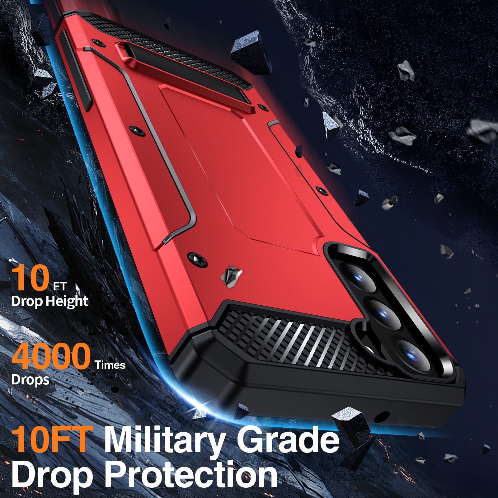 For Samsung Galaxy S22 5G Metal Kickstand Phone Case Anti-Dust Hard PC TPU Phone Cover