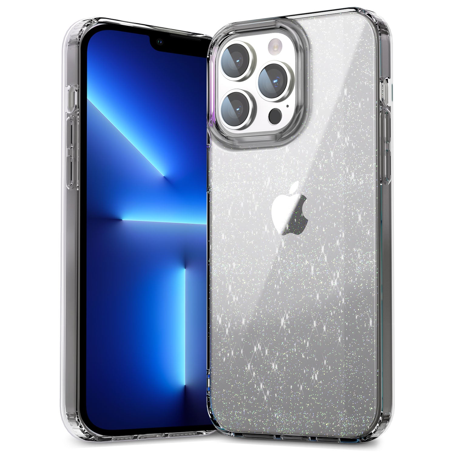 Back Case for iPhone 13 Pro Max 6.7 inch PC TPU Glitter Powder Clear IMD Mobile Phone Cover