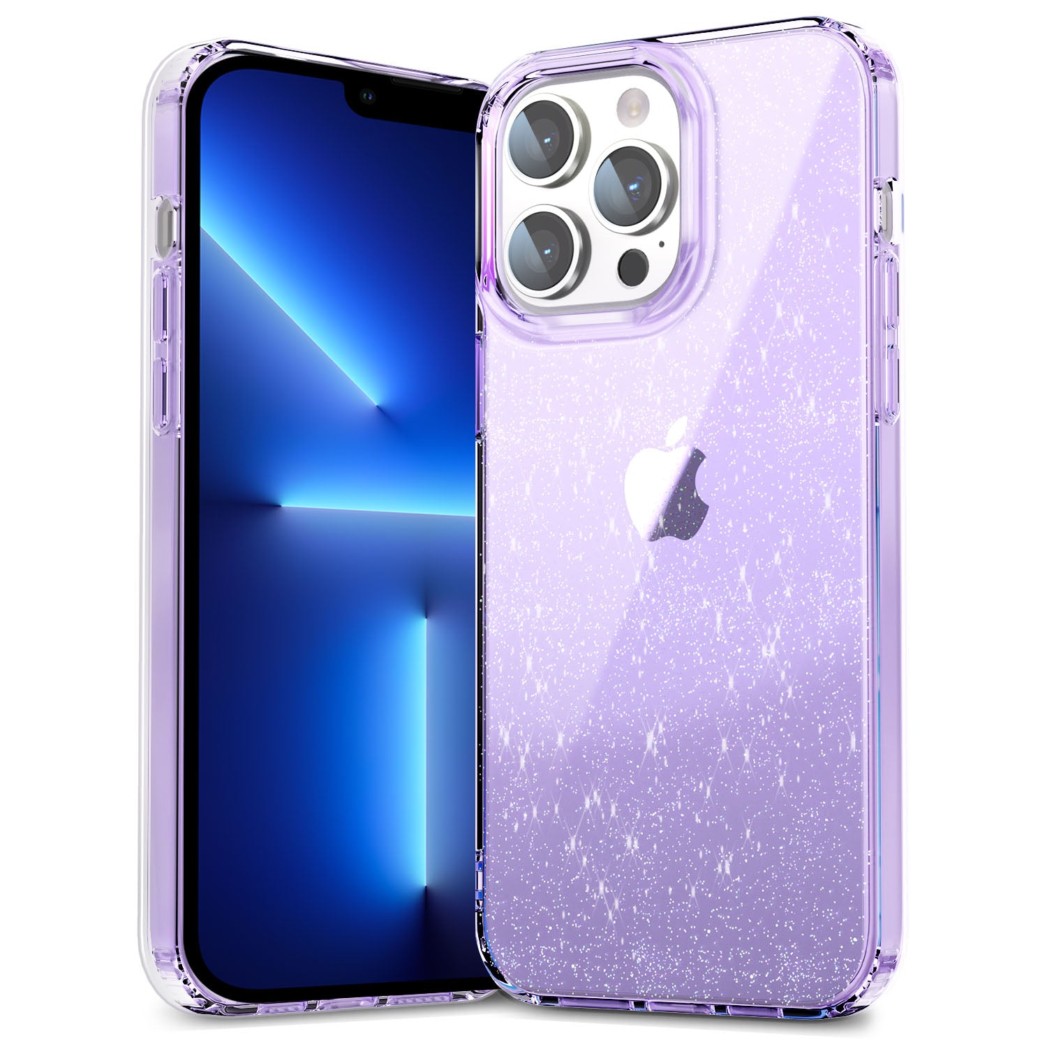 Back Case for iPhone 13 Pro Max 6.7 inch PC TPU Glitter Powder Clear IMD Mobile Phone Cover
