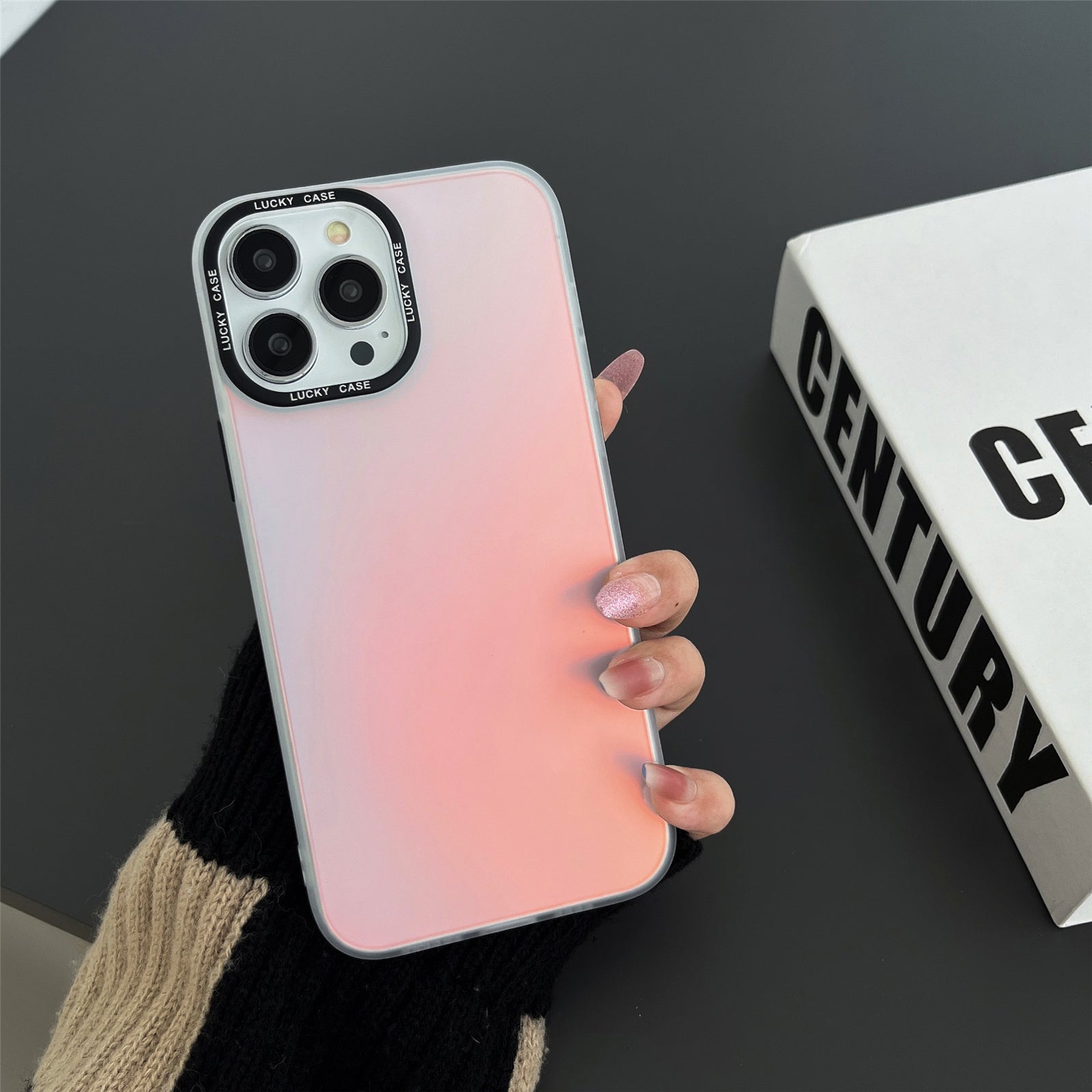 For iPhone 13 Pro Max Shockproof Laser Discoloration Phone Case Anti-Dust PC TPU Phone Cover