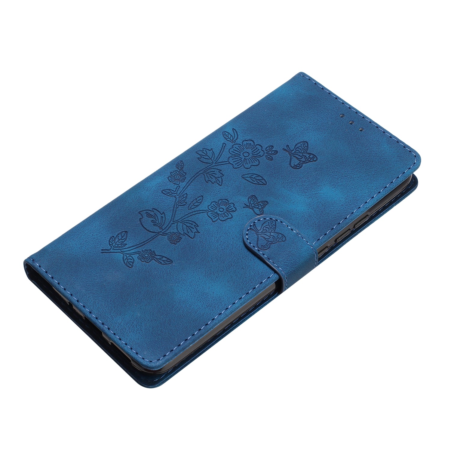 For Samsung Galaxy M53 5G Anti-drop Phone Case Imprinted Flower Wallet Stand Leather Cellphone Cover