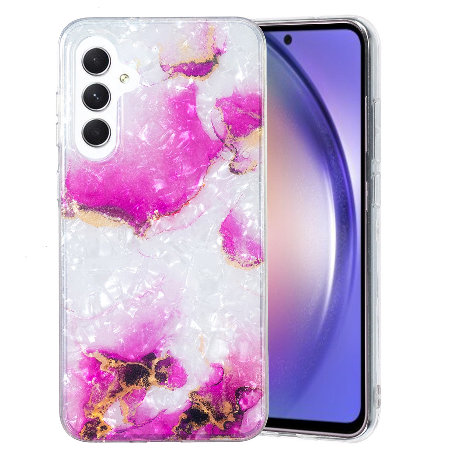 Pro Samsung Galaxy A54 5G flexibilní TPU pouzdro IMD Marble Flower Shell Pattern Back Cover