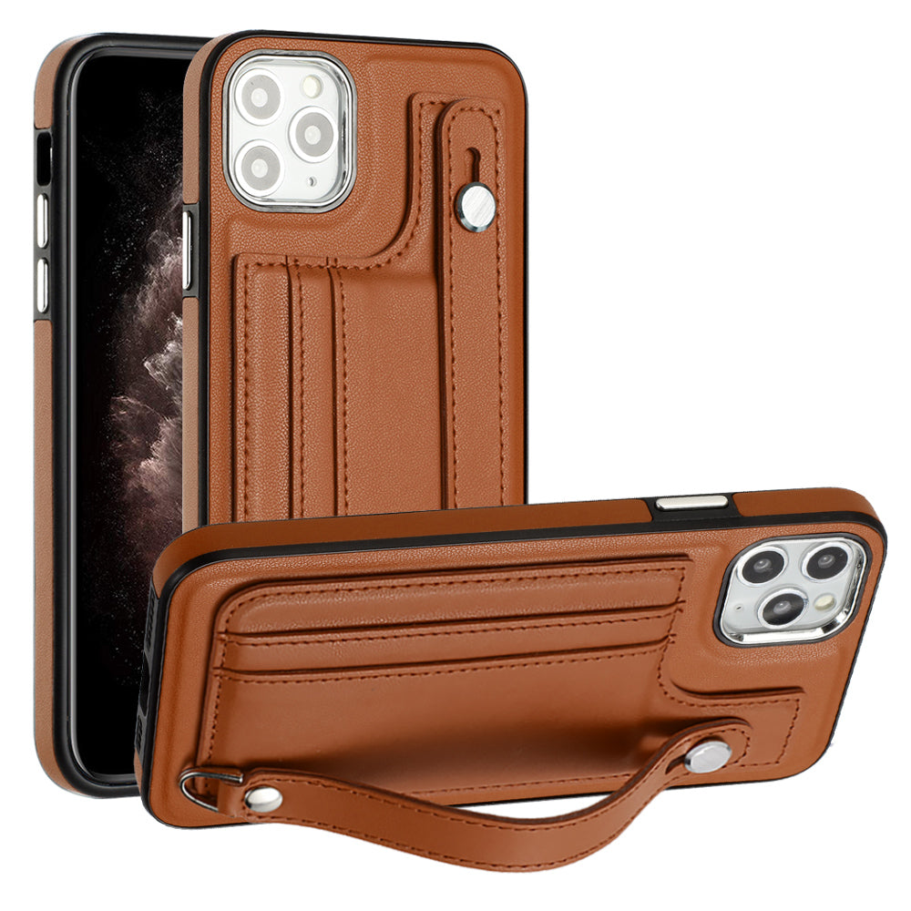 Protective Phone Case for iPhone 11 Pro Max YB Leather Coating Series-5 TPU Protective Cover with Card Slots