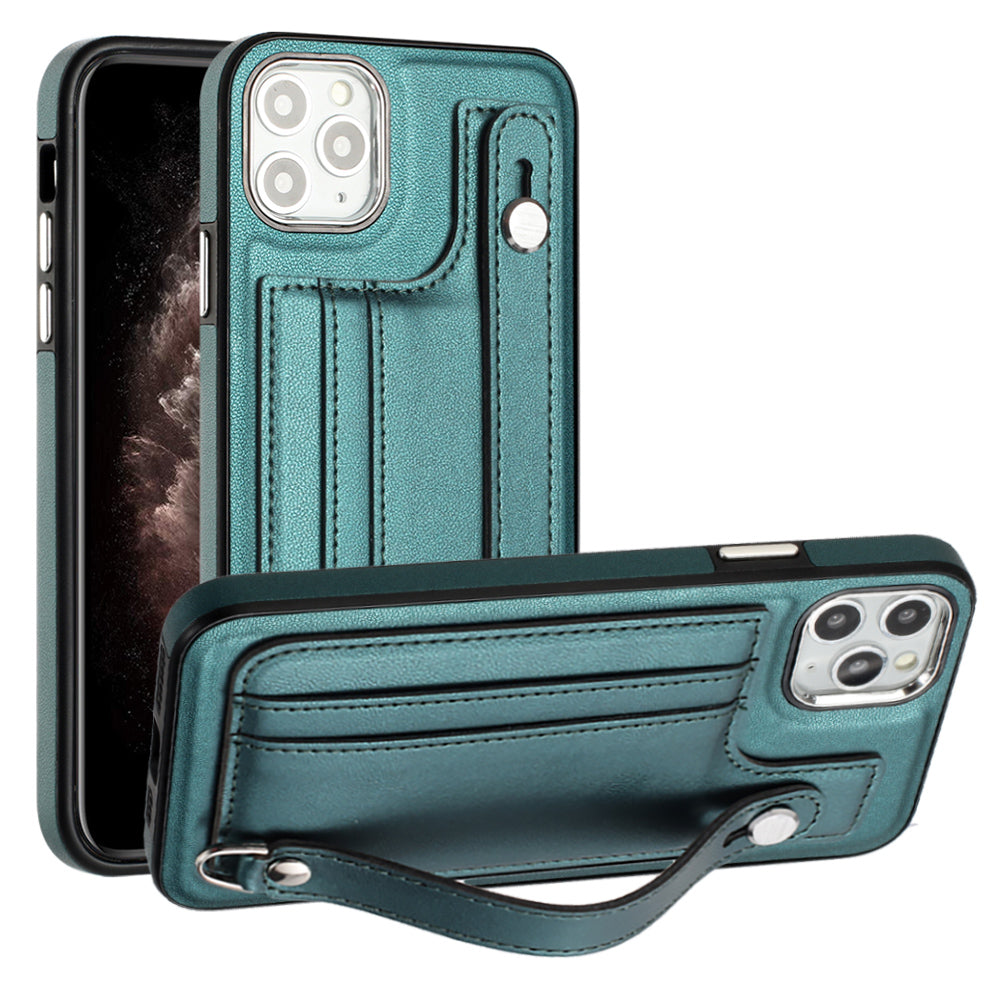 Protective Phone Case for iPhone 11 Pro Max YB Leather Coating Series-5 TPU Protective Cover with Card Slots