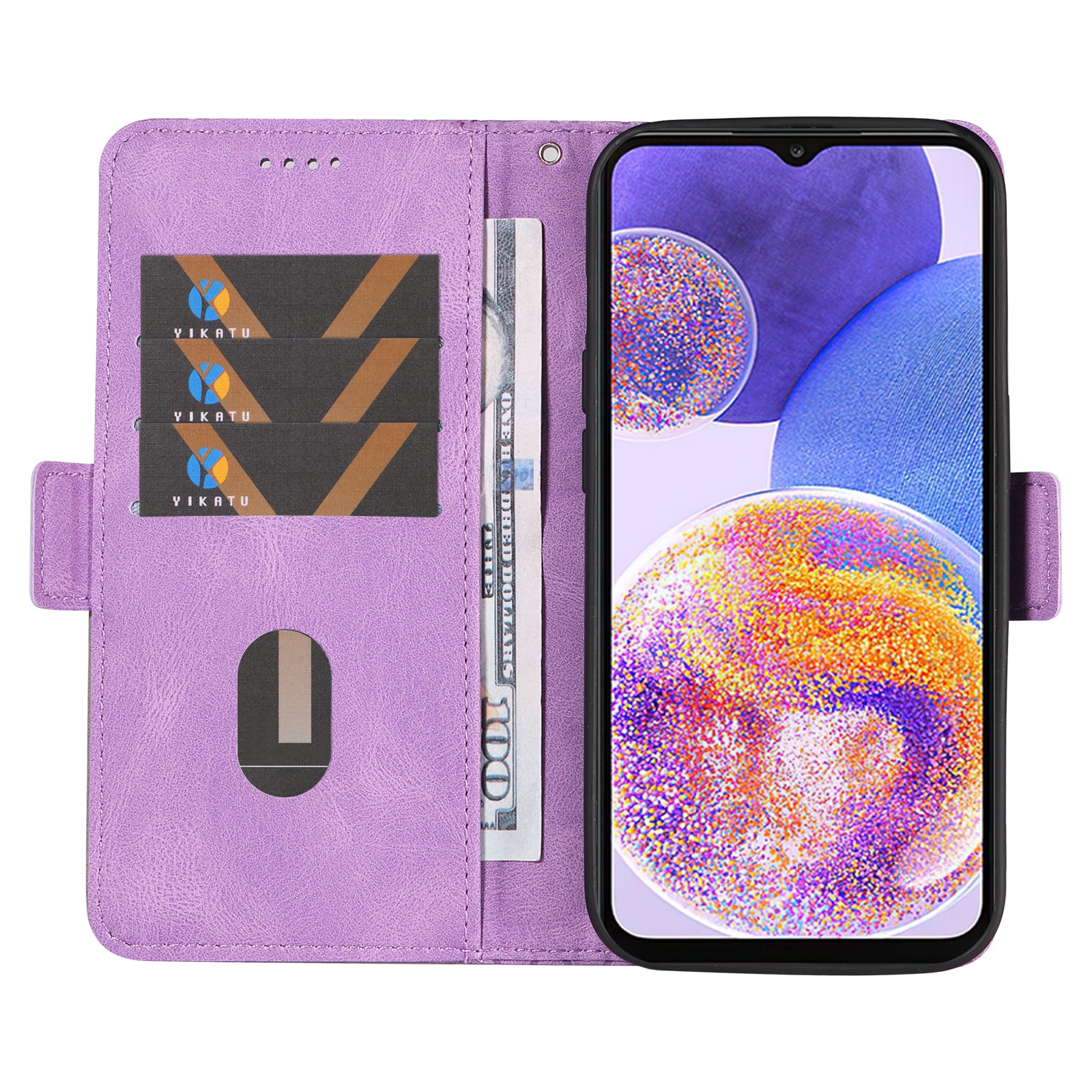 For Samsung Galaxy A23 4G / A23 5G (Global Version) / F23 5G / M23 5G Rhombus Imprinted Color Splicing Stand Cover Phone Leather Wallet Case