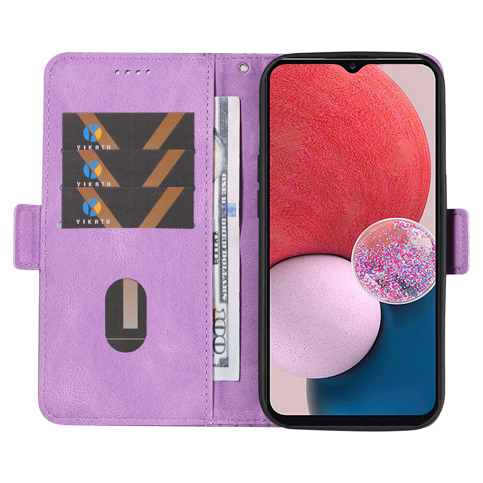 Rhombus Imprinted Leather Wallet for Samsung Galaxy A13 4G / 5G / A13 (SM-A137) 4G Stand Phone Cover Color Splicing Drop-proof Case