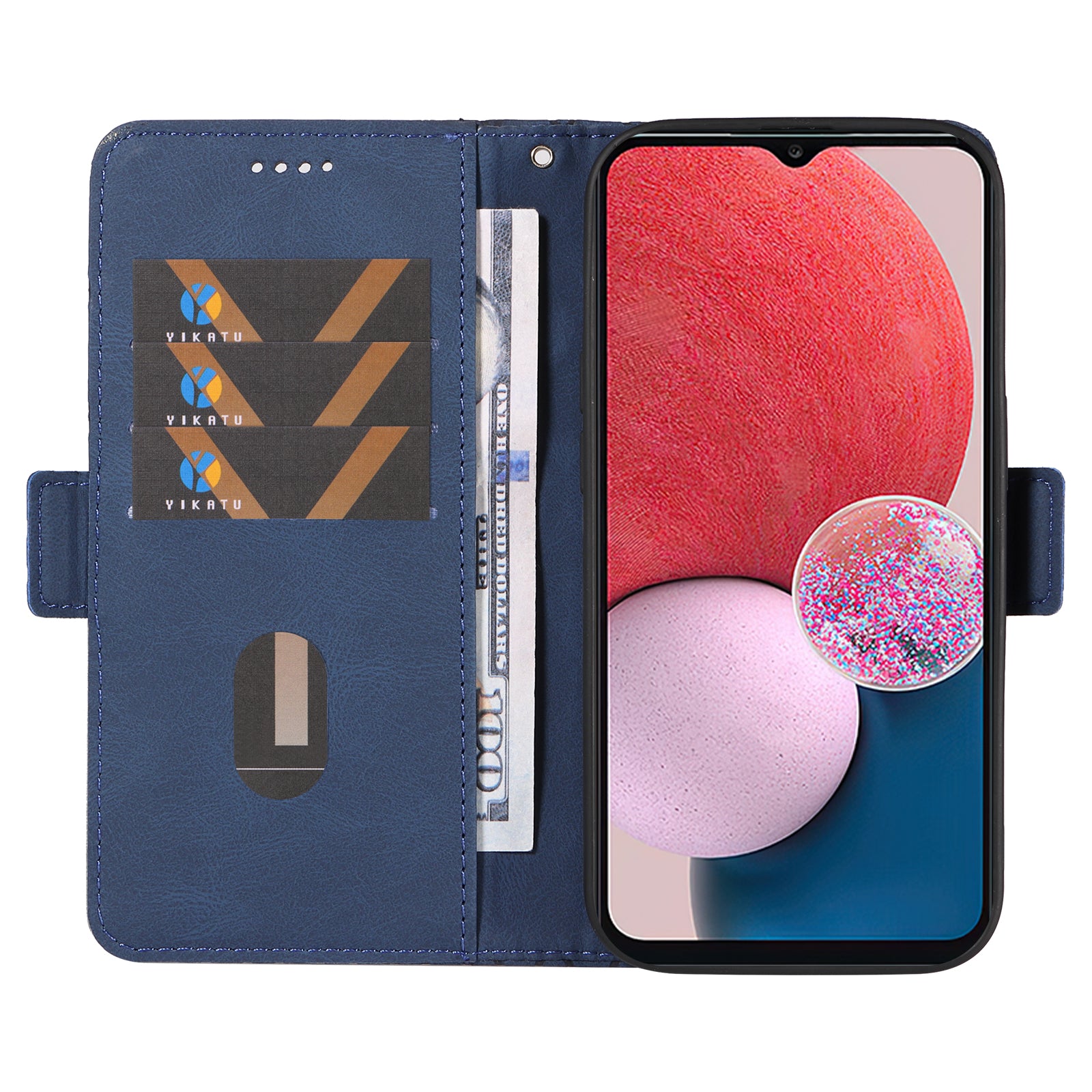 Til Samsung Galaxy A32 4G (EU-version) Mobiltelefoncover Farve splejsning Rhombus præget læderholder pungetui