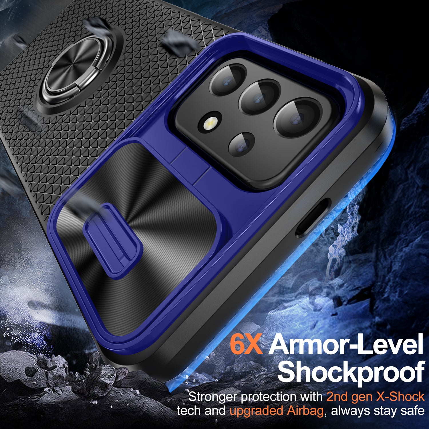 For Samsung Galaxy A23 4G / A23 5G (Global Version) / A13 4G / A13 5G / M13 5G / A04 4G / A04s 4G Slide Camera Lid Phone Case PC TPU Kickstand Cover