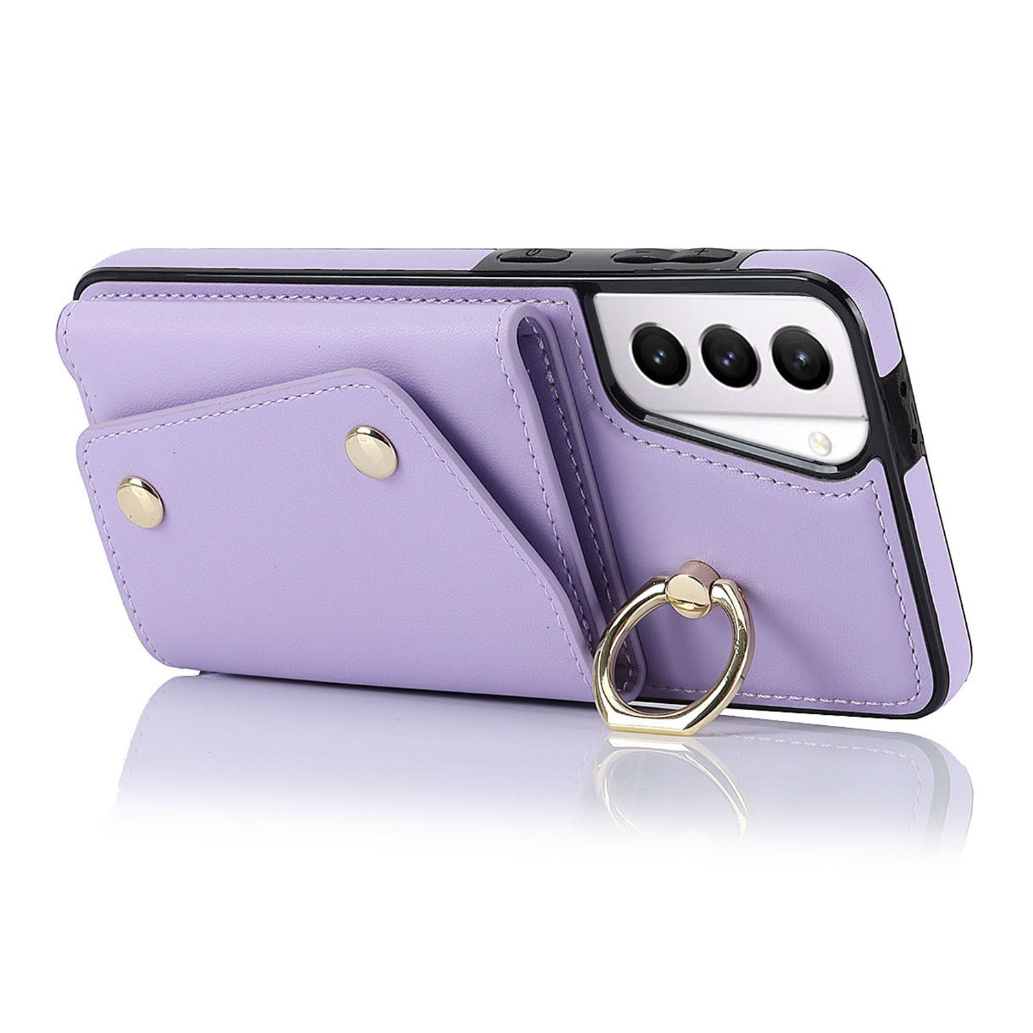 For Samsung Galaxy S21 4G / 5G Kickstand Case Zipper Wallet PU Leather Coated TPU Crossbody Phone Cover