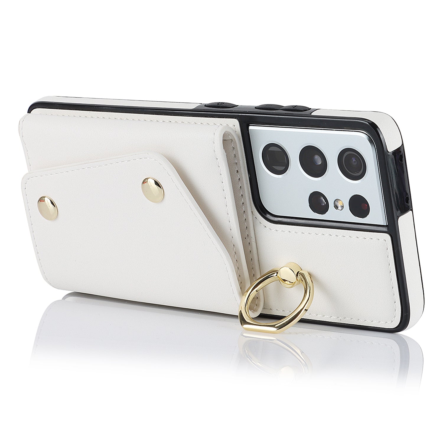 For Samsung Galaxy S21 Ultra 5G Crossbody Phone Case with Zipper Wallet Kickstand PU Leather Coated TPU Cover