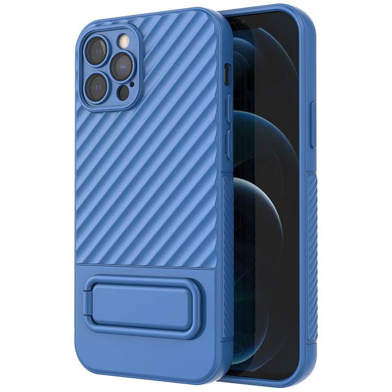 Anti-Scratch Phone Cover for iPhone 12 Pro Kickstand Design Shockproof TPU Phone Case