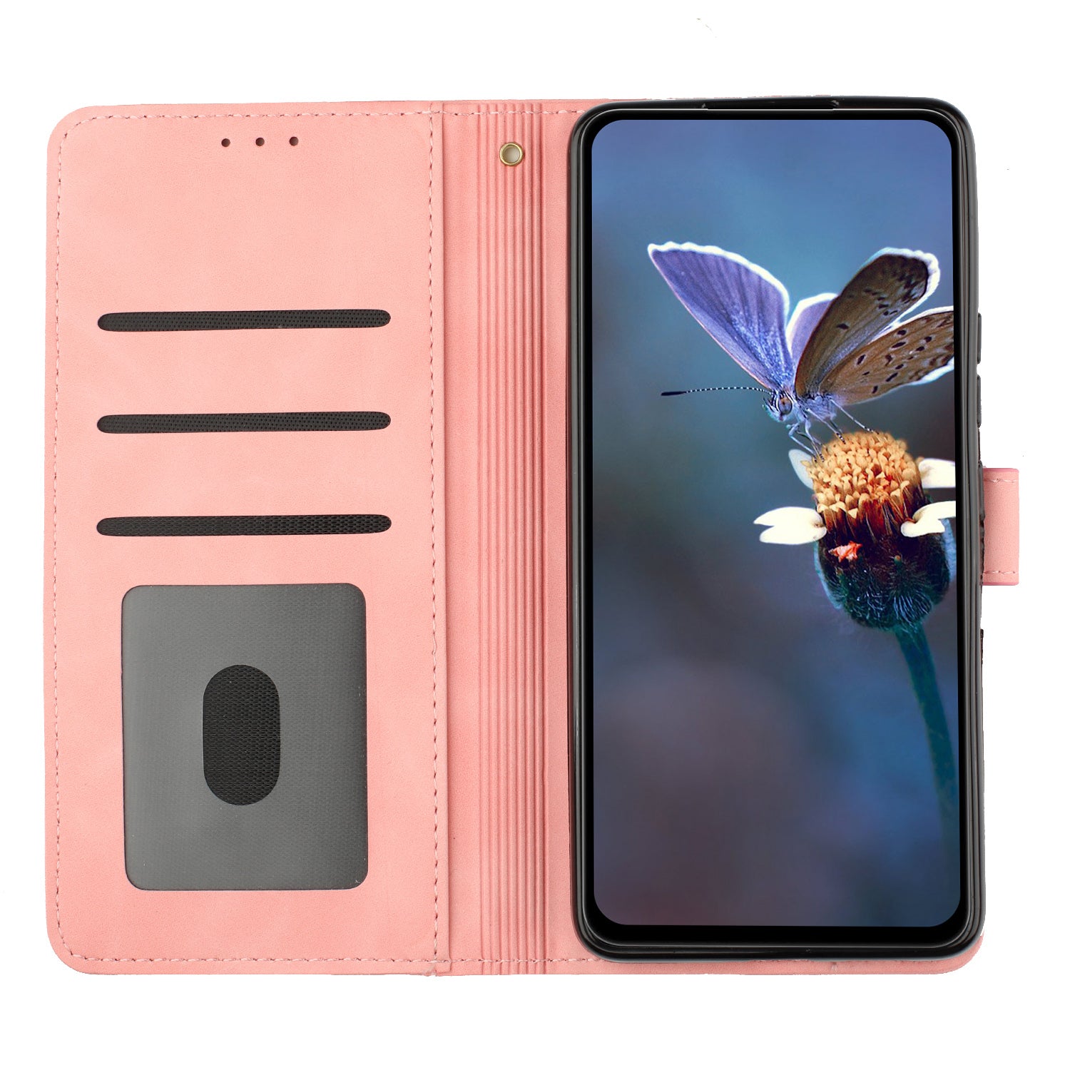 For Samsung Galaxy A33 5G Wallet Cover PU Leather Flip Stand Phone Shell Imprinted Flower Pattern Phone Case