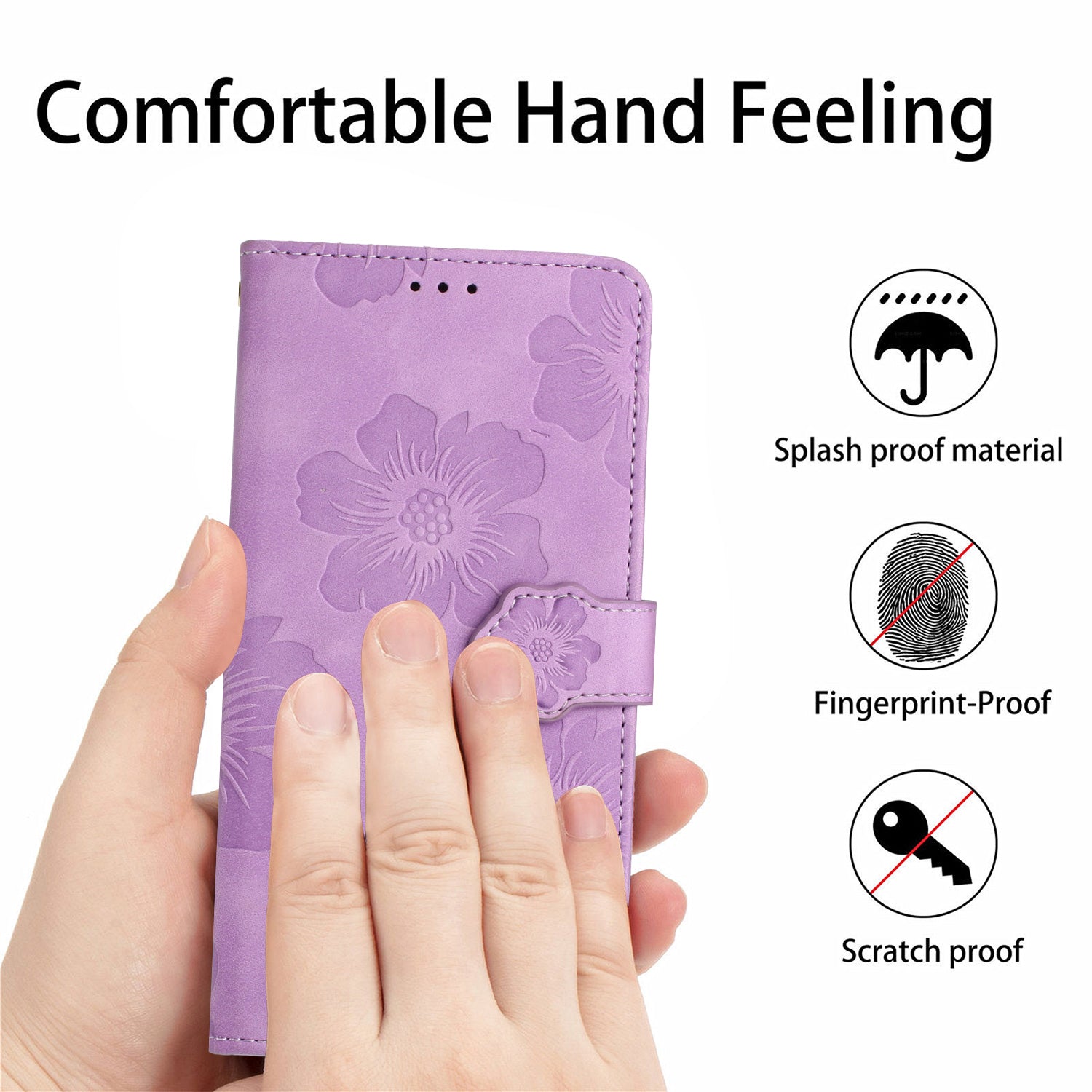 For Samsung Galaxy A53 5G Phone Cover PU Leather Imprinted Flowers Stand Wallet Full Protection Case
