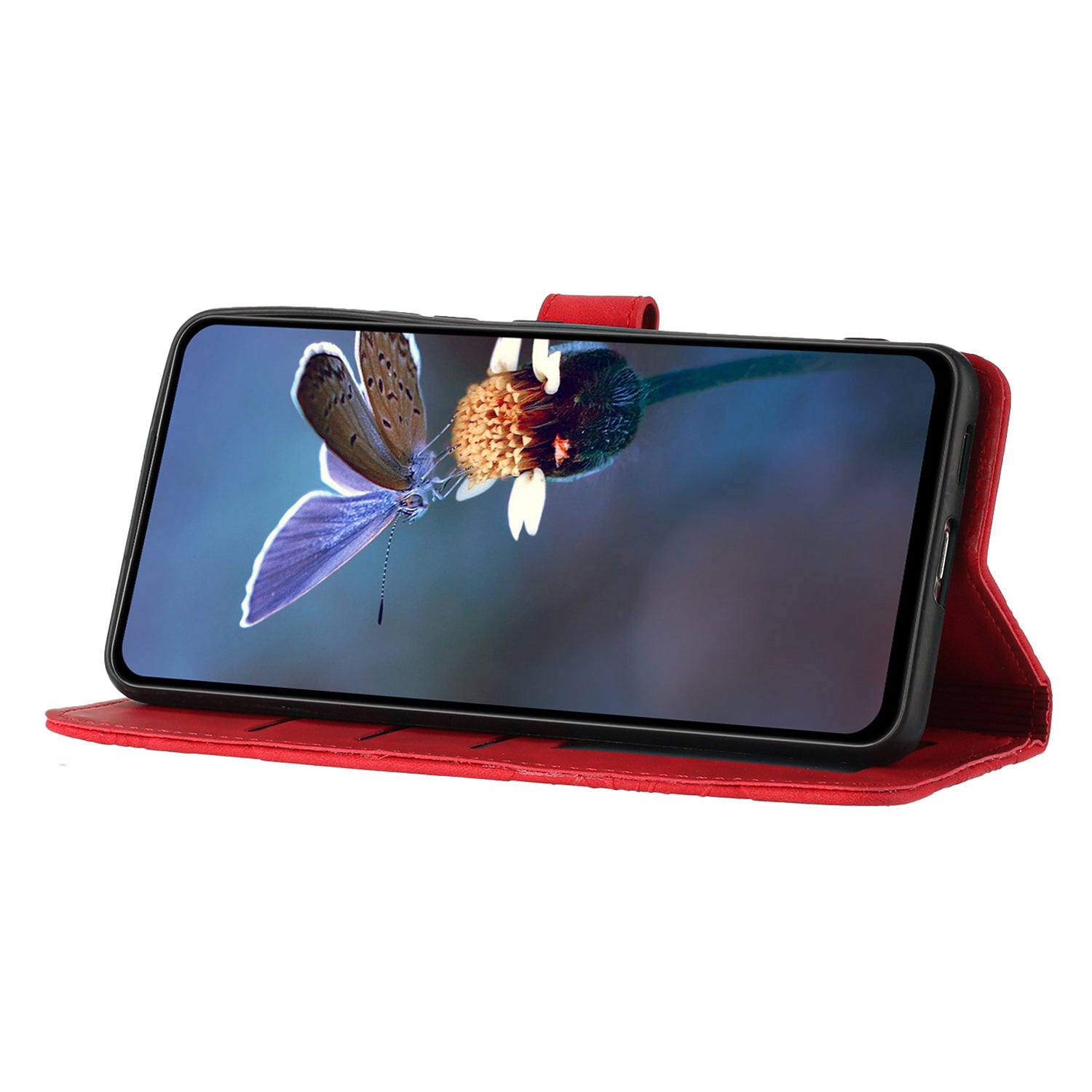 For Samsung Galaxy S22 5G Shockproof PU Leather Phone Case Stand Wallet Flowers Imprinted Phone Case