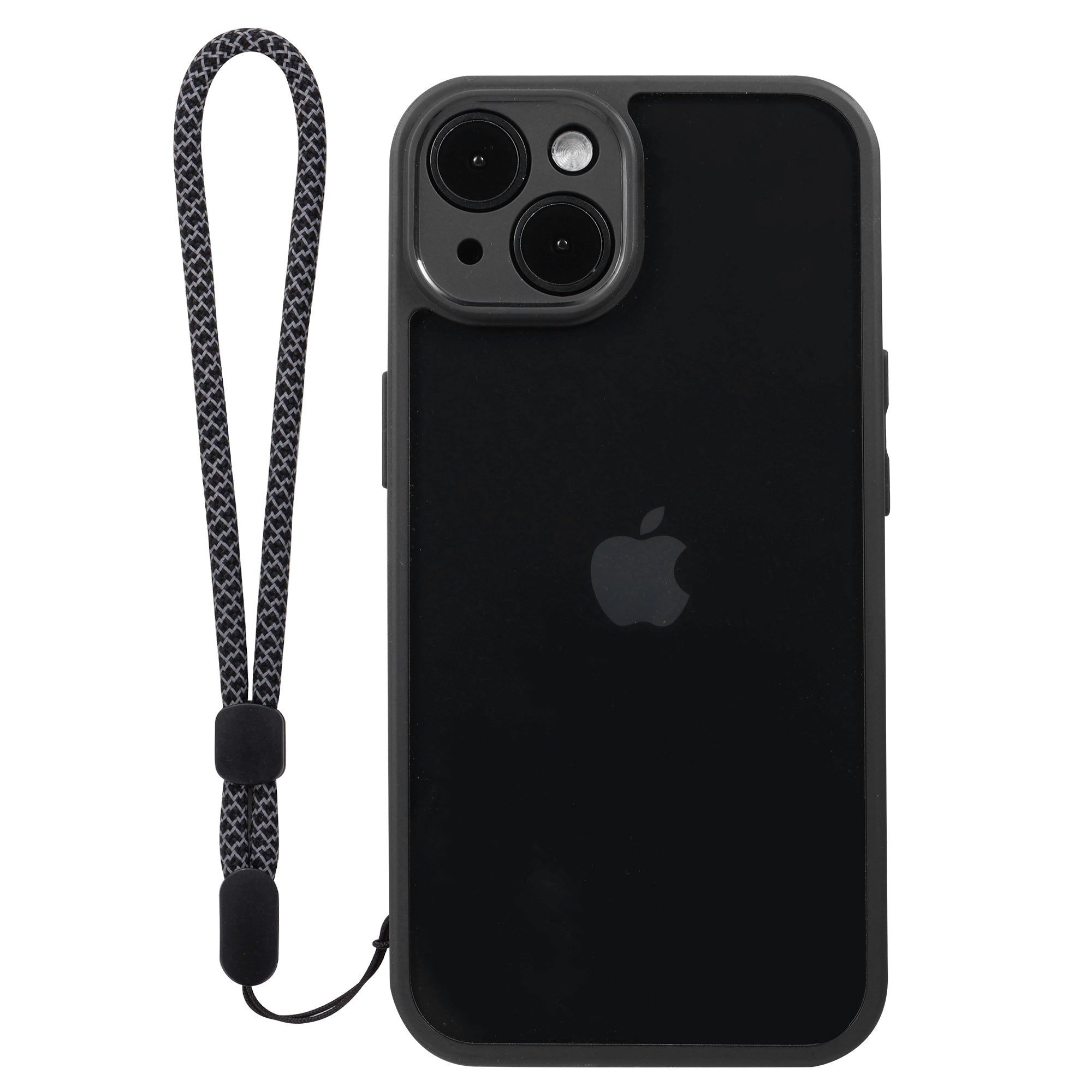 VILI M Series For iPhone 14 Plus Transparent Phone Cover PC TPU Phone Case with Wrist Strap