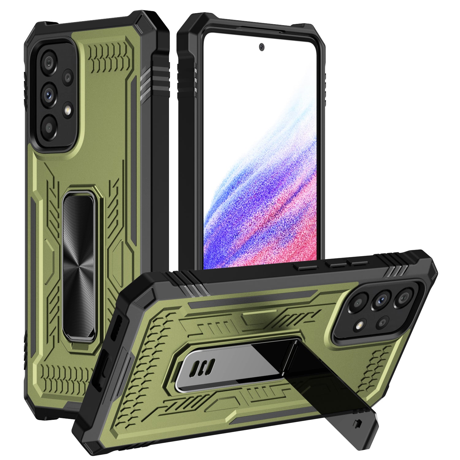 TPU PC Phone Cover for Samsung Galaxy A53 5G Kickstand Anti-drop Protective Phone Case