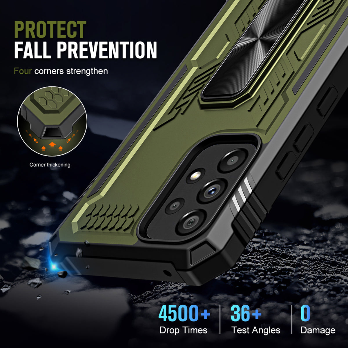 TPU PC Phone Cover for Samsung Galaxy A53 5G Kickstand Anti-drop Protective Phone Case