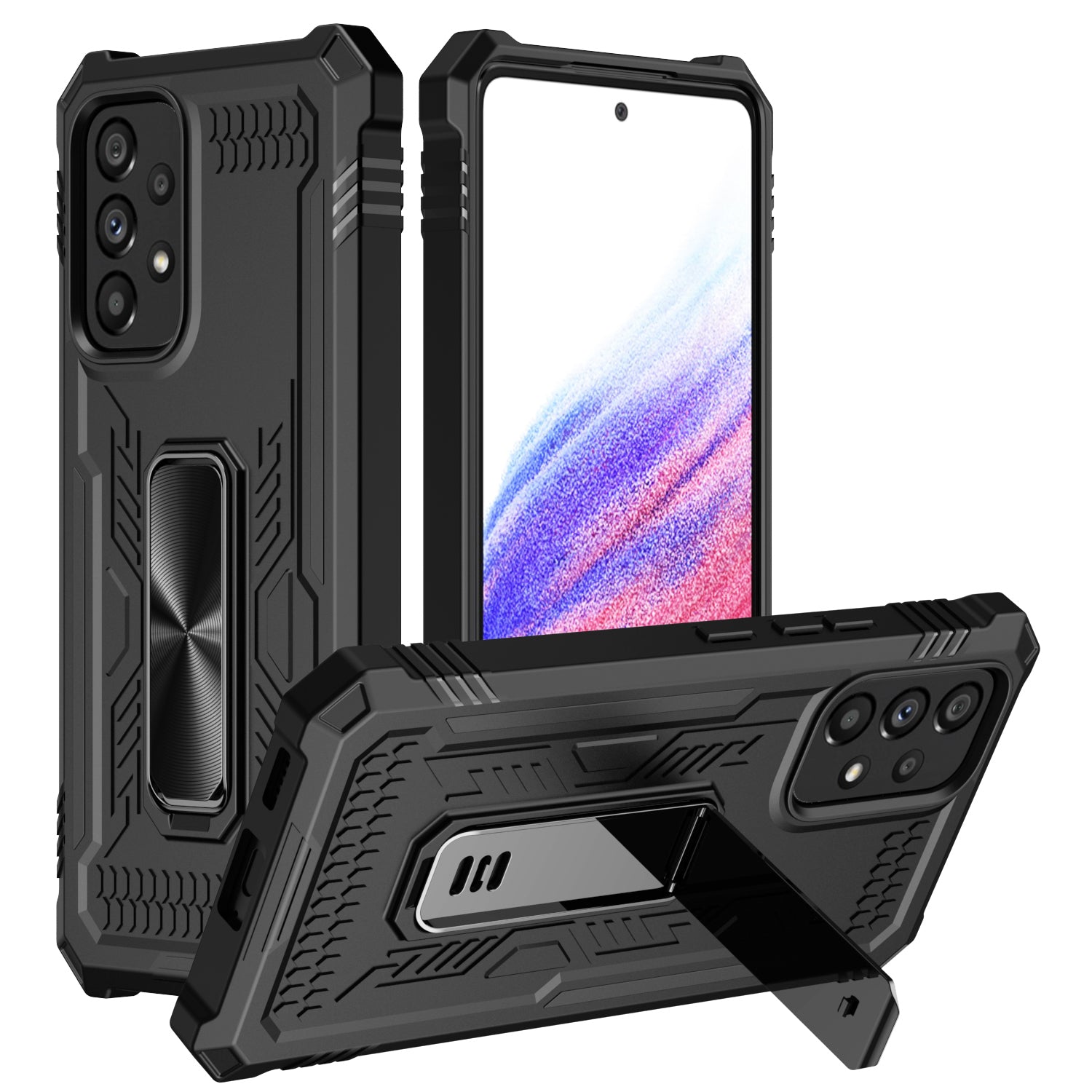 TPU PC Phone Cover for Samsung Galaxy A53 5G Kickstand Anti-drop Protective Phone Case