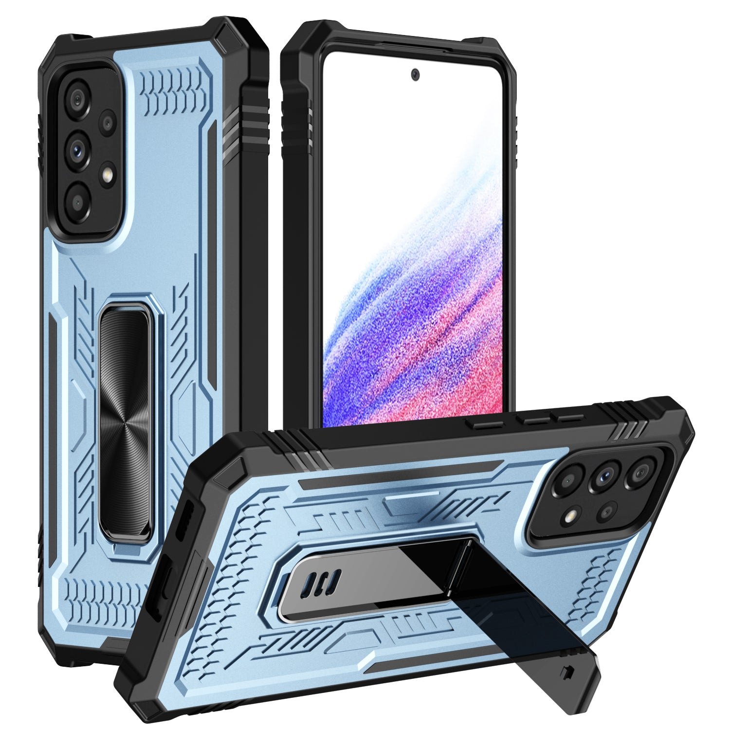 TPU PC Phone Cover for Samsung Galaxy A53 5G Kickstand Anti-drop Protective Phone Case