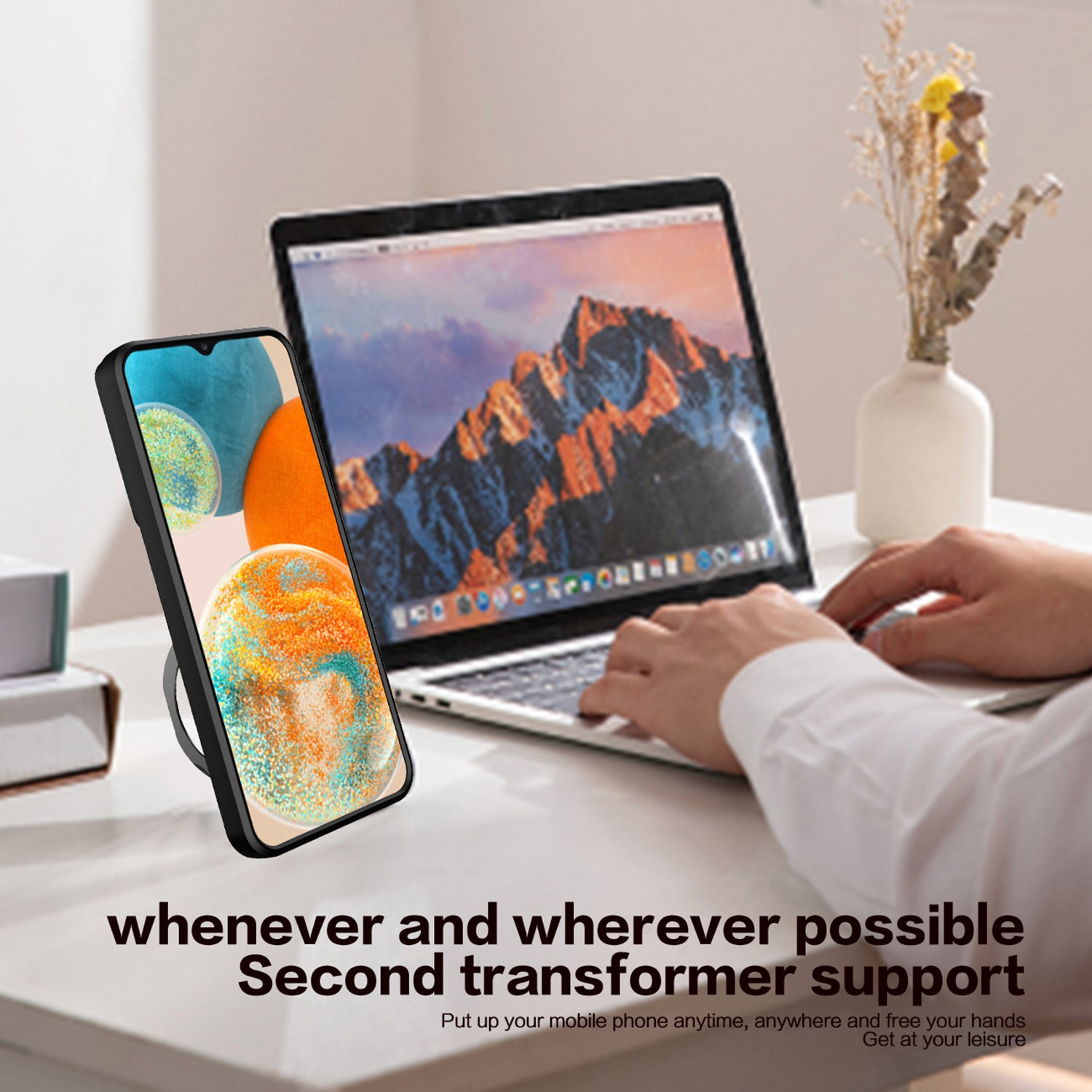 For Samsung Galaxy A23 4G / A23 5G (Global Version) Slide Camera Lid Drop-proof Case Rotating Kickstand PC TPU Phone Cover