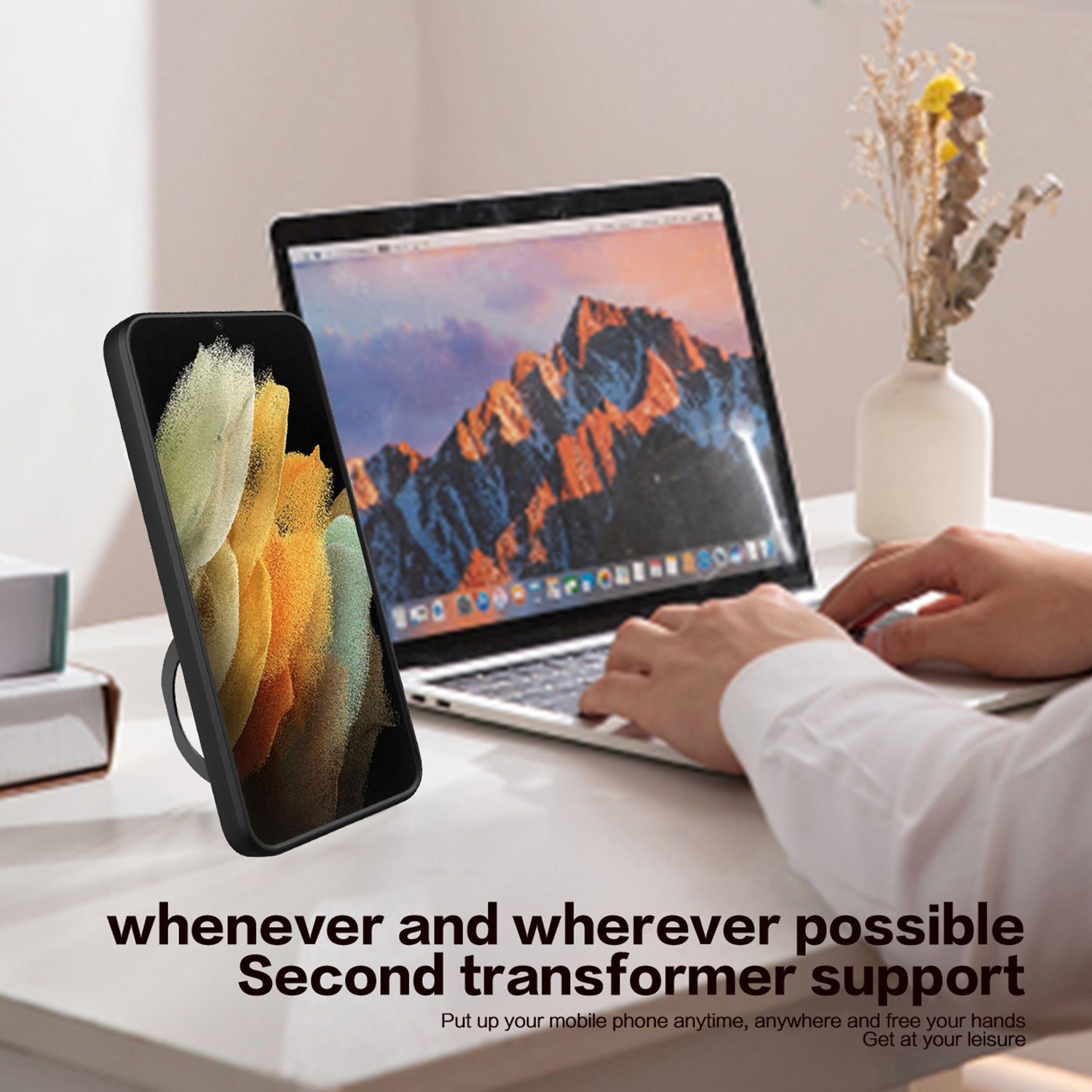 For Samsung Galaxy S21 Ultra 5G Rotatable Kickstand PC TPU Phone Case Slide Camera Lid Shockproof Cover