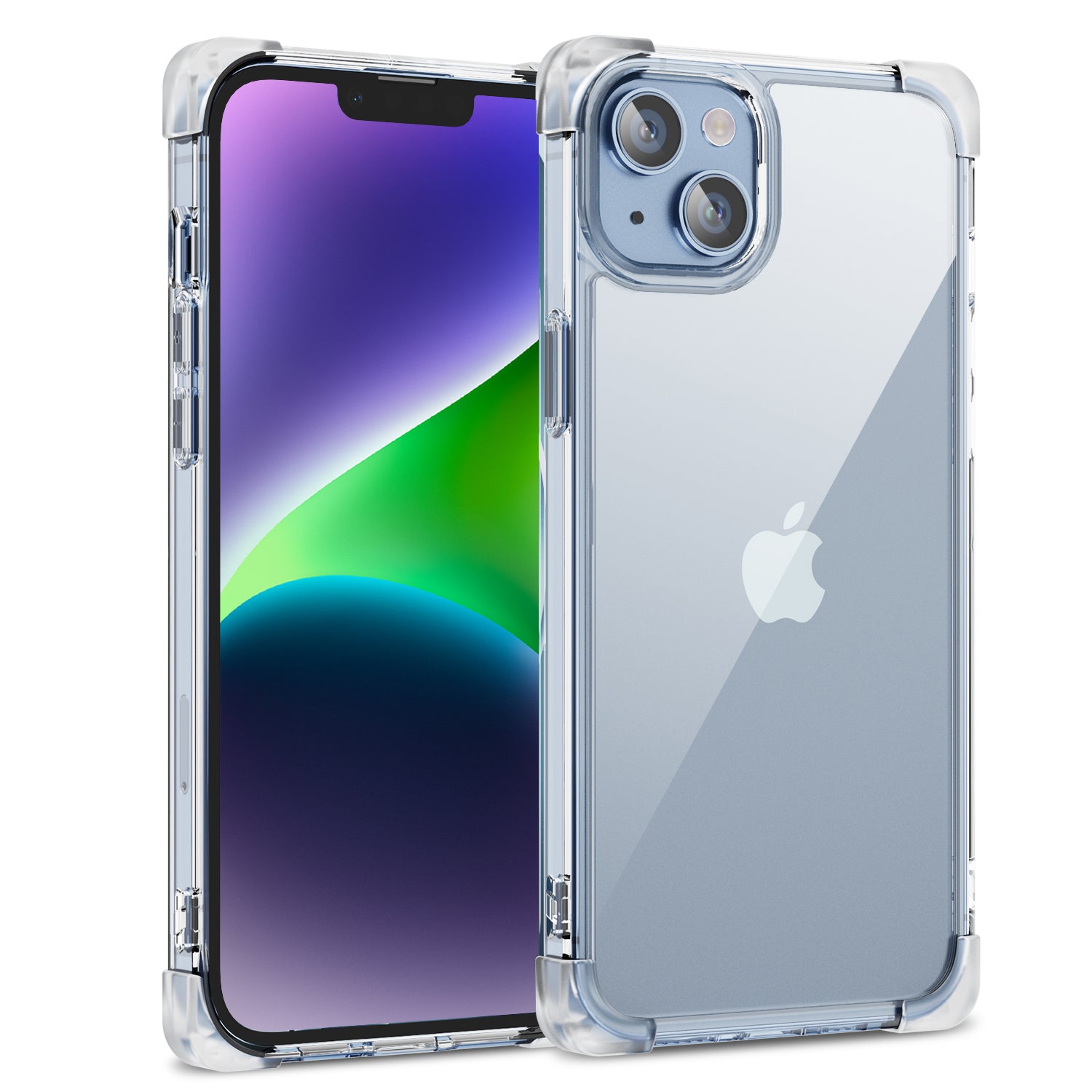 For iPhone 14 Plus Four Corner Frosted Drop-proof Cover TPU Acrylic Phone Case
