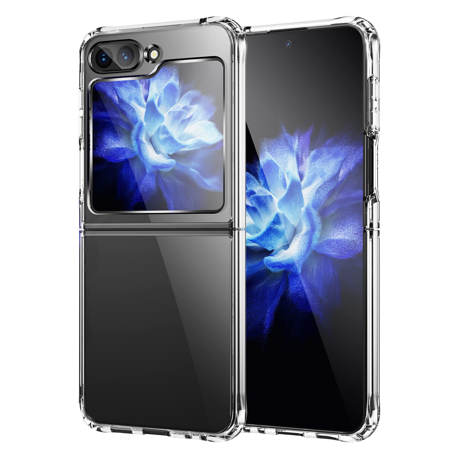 For Samsung Galaxy Z Flip5 5G Four Corner Anti-drop Cover Transparent TPU+Acrylic Folding Phone Case