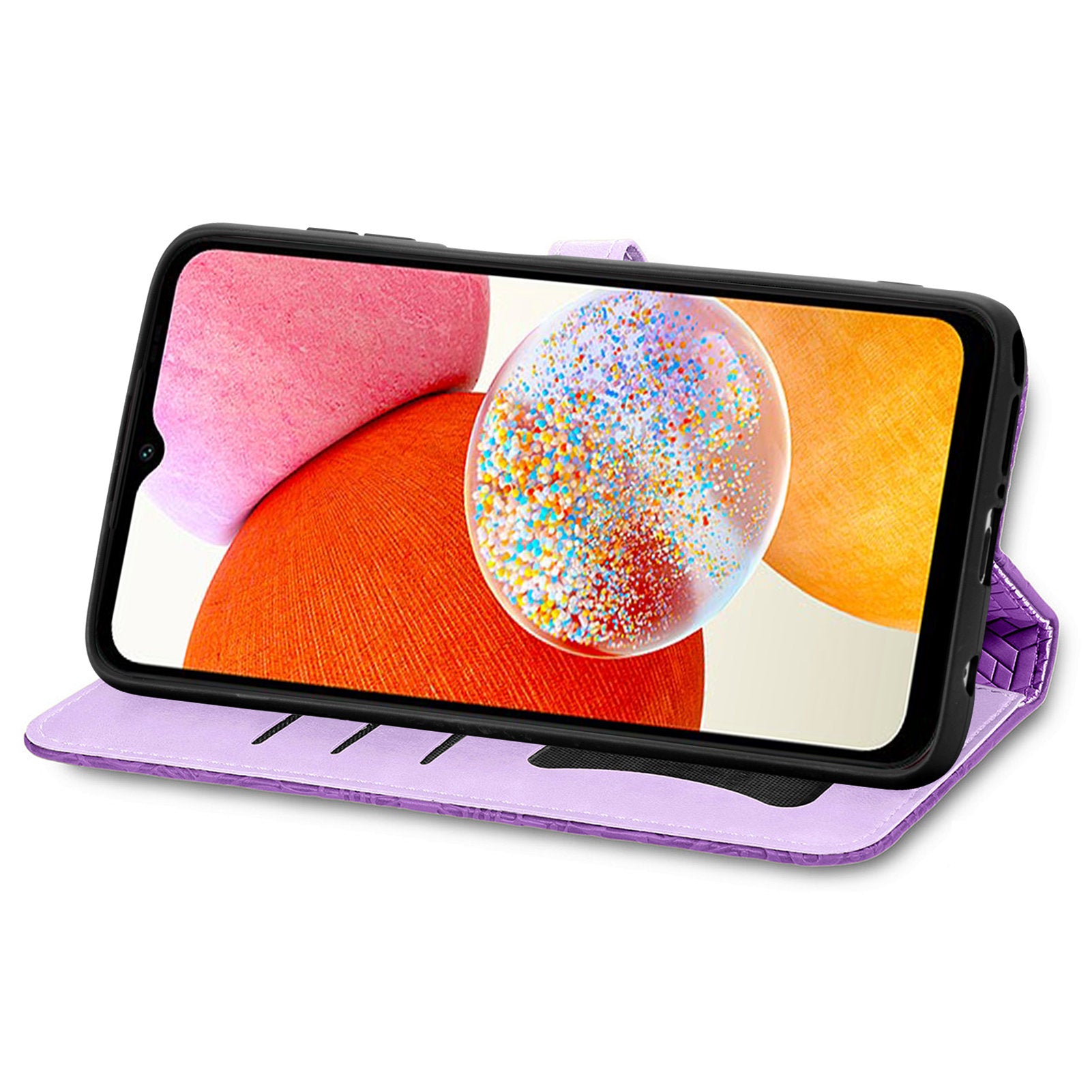 For Samsung Galaxy A14 4G Imprinted Dream Wings Series Leather Case Stand Wallet Phone Cover