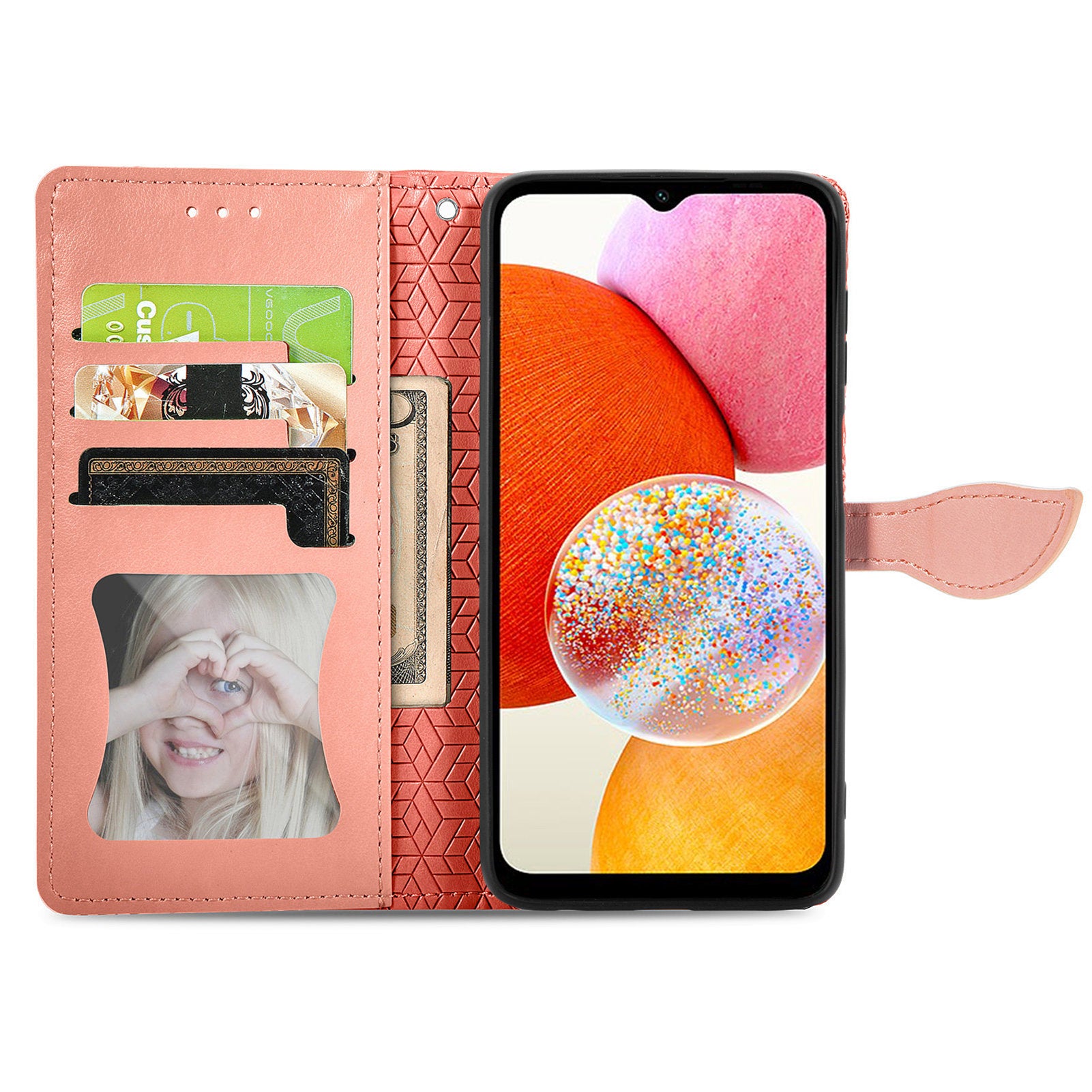 For Samsung Galaxy A14 4G Imprinted Dream Wings Series Leather Case Stand Wallet Phone Cover