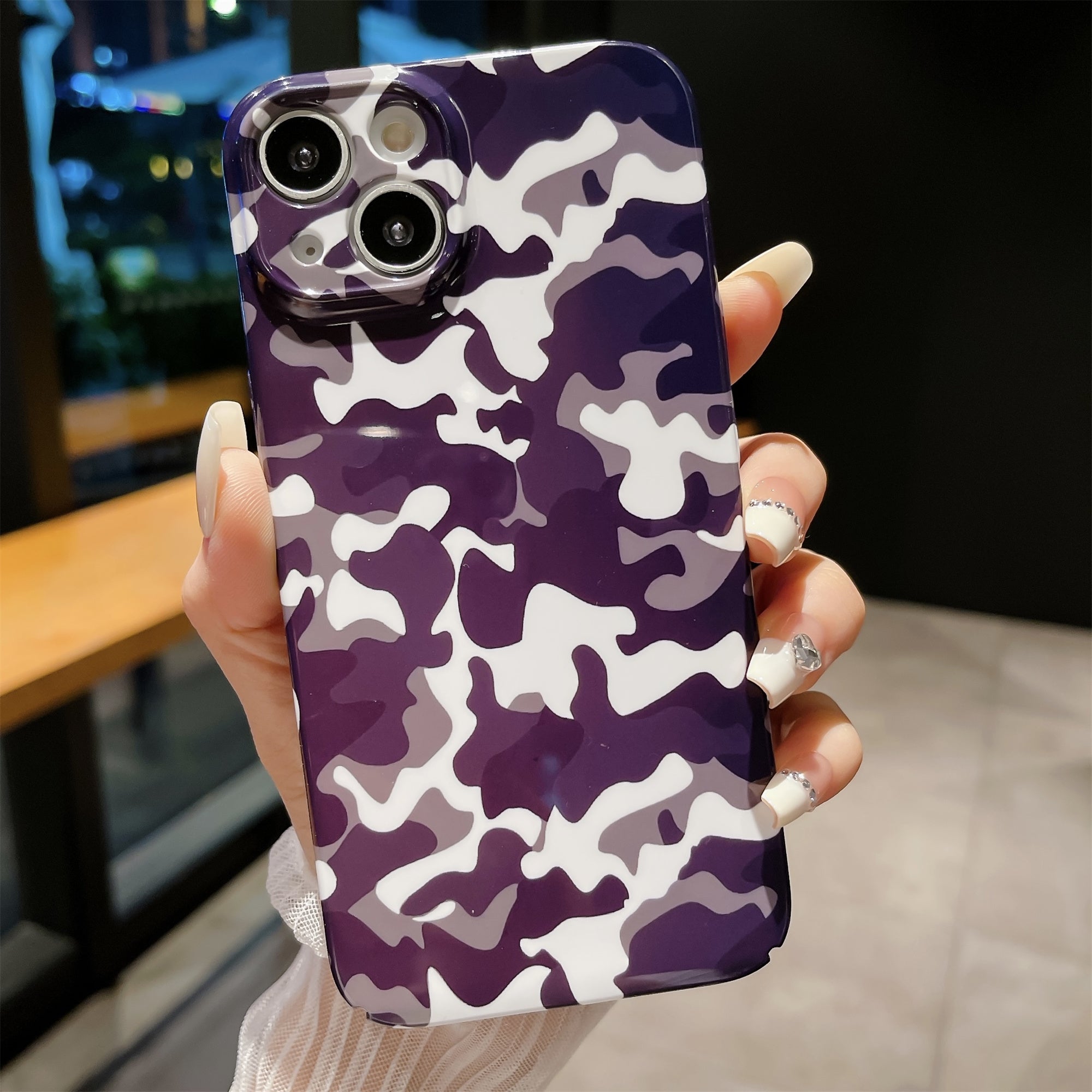 Pro iPhone 14 Hard PC Zadní kryt s maskovacím vzorem Ochranné pouzdro na telefon