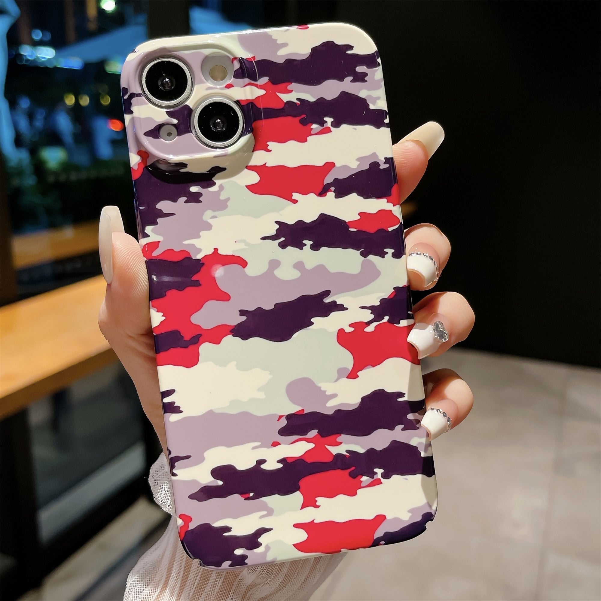 Pro iPhone 14 Hard PC Zadní kryt s maskovacím vzorem Ochranné pouzdro na telefon