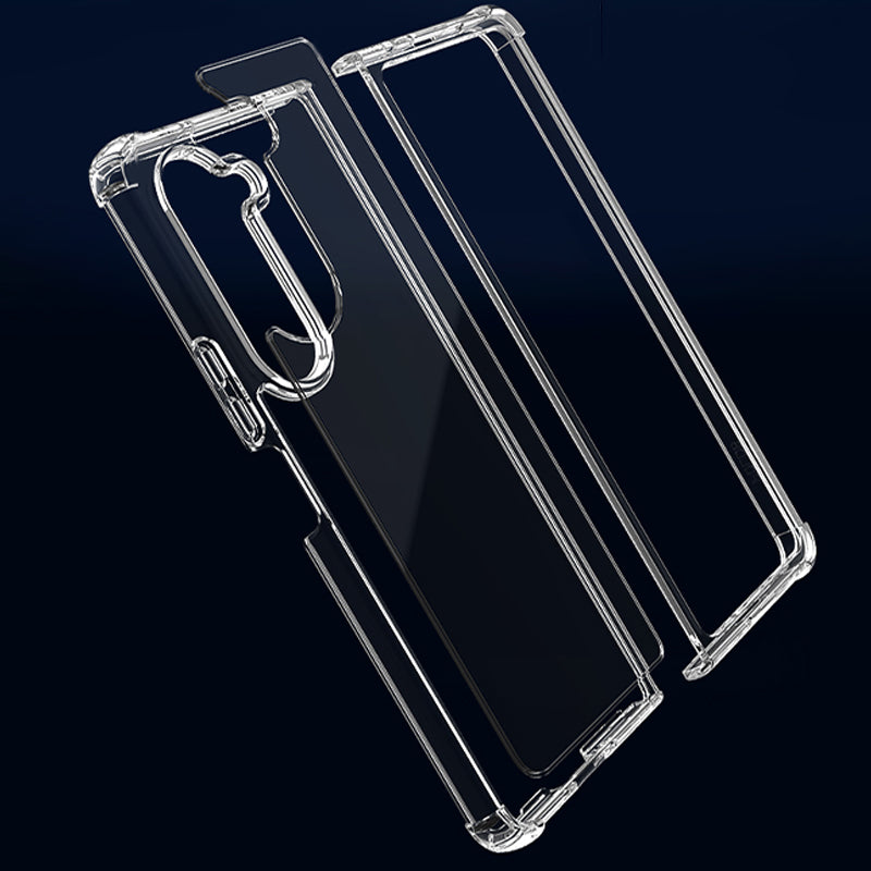 For Samsung Galaxy Z Fold5 5G HD Clear Phone Case PC+TPU Foldable Design Cell Phone Back Cover
