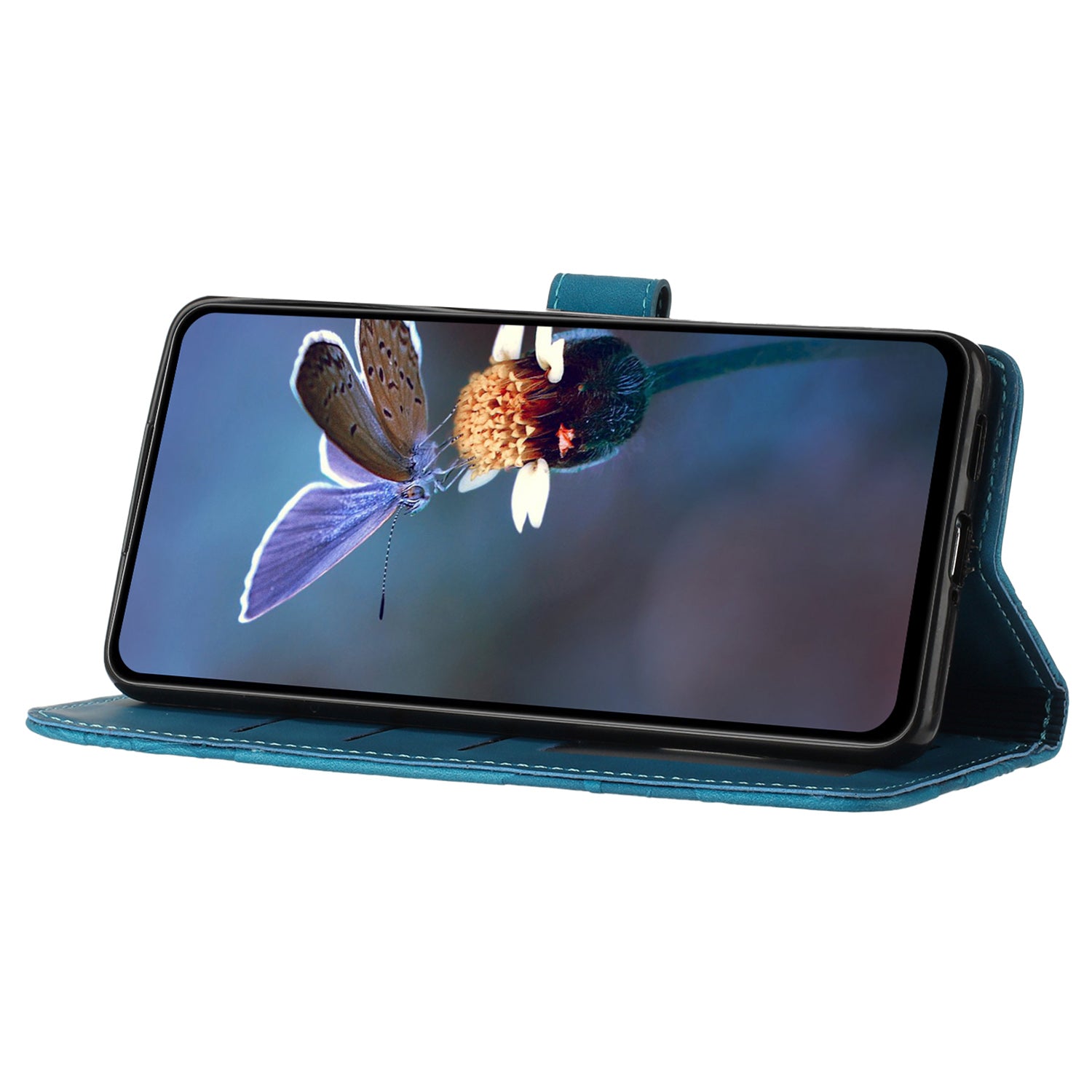 Wallet Cover for Samsung Galaxy A51 4G SM-A515 Flowers Imprinted Stand PU Leather Phone Case