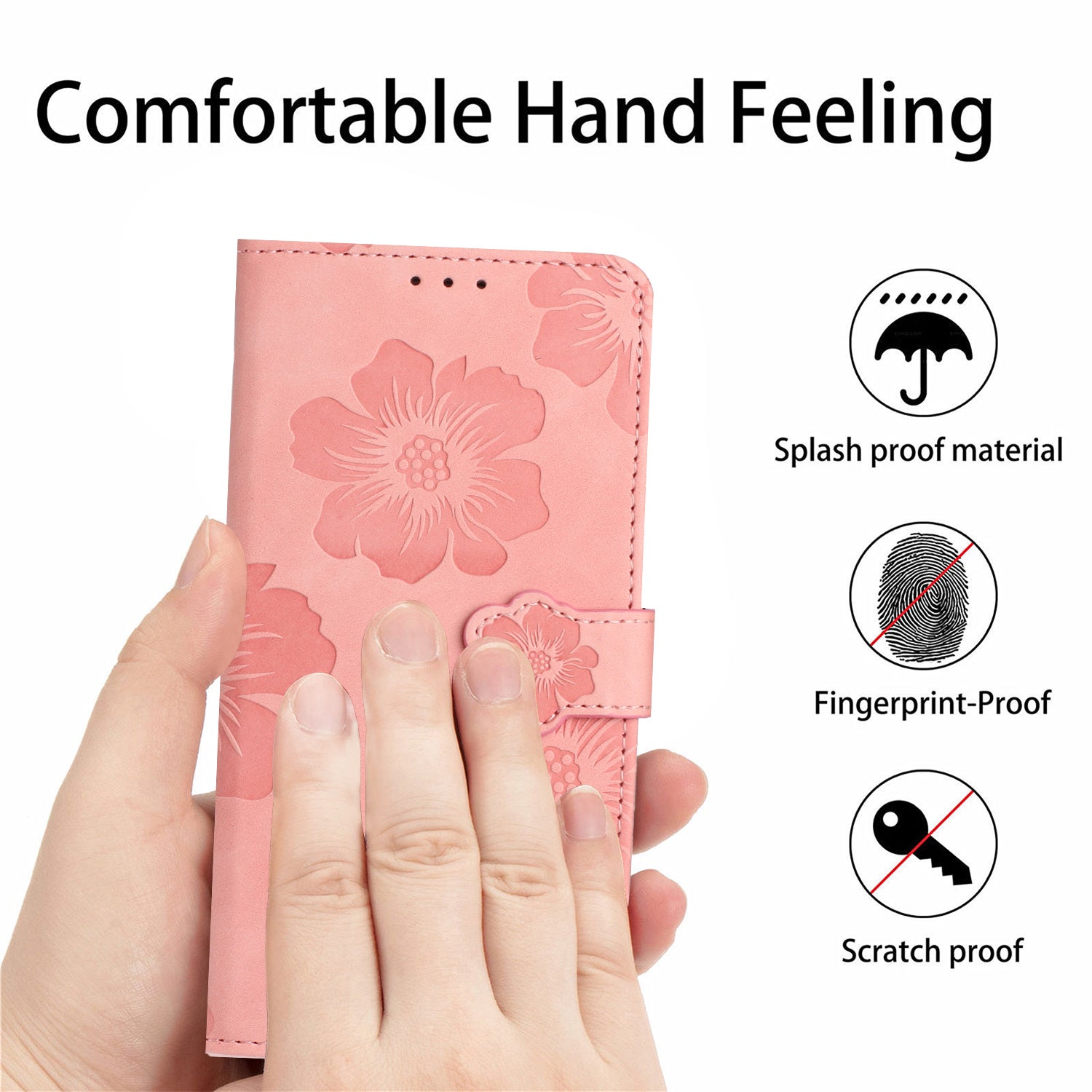 Flowers Imprinted Shell for Samsung Galaxy A13 5G Leather Phone Cover Wallet Stand Case with Strap