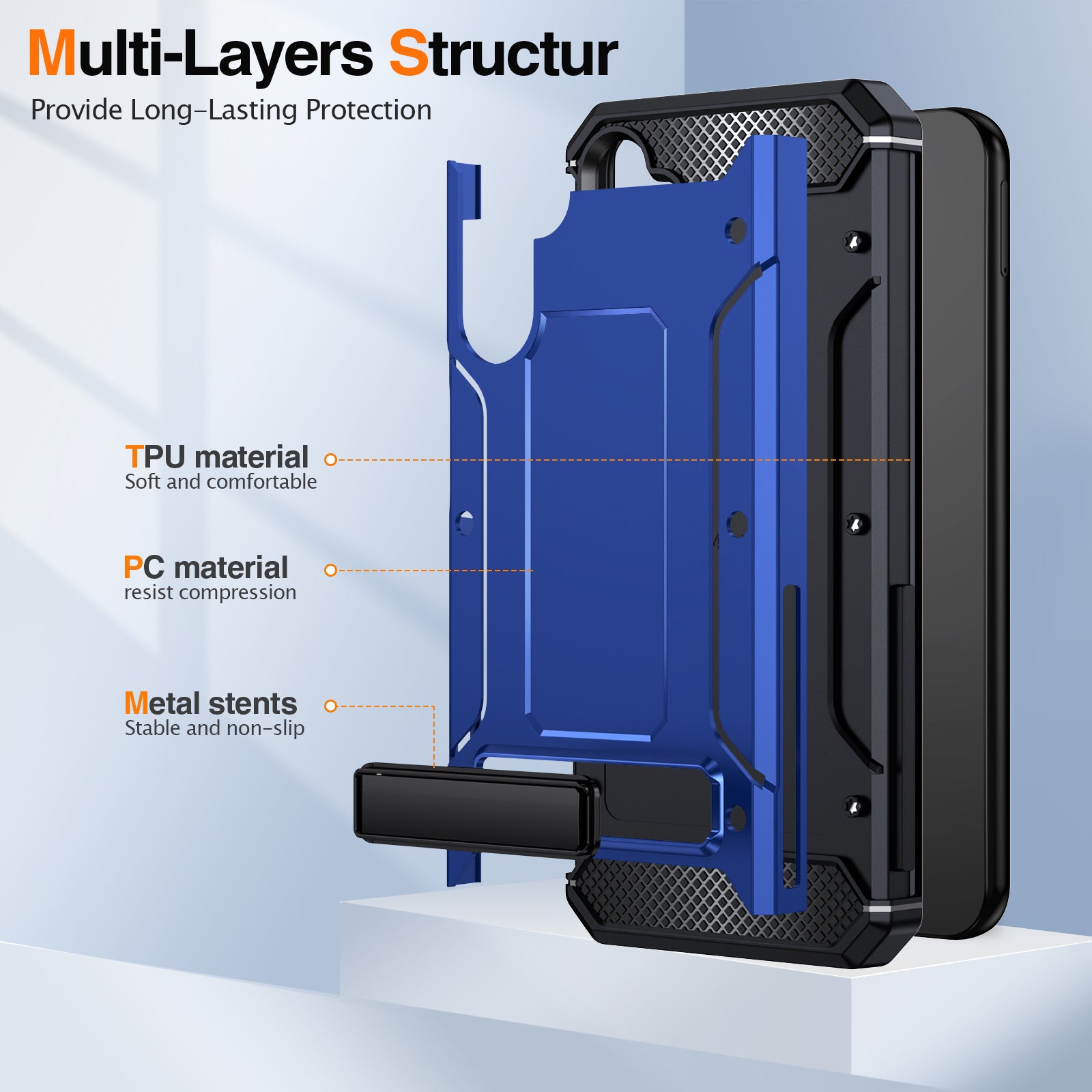 For Samsung Galaxy A14 4G / 5G Kickstand Back Case TPU PC Dual Layer Protection Phone Cover