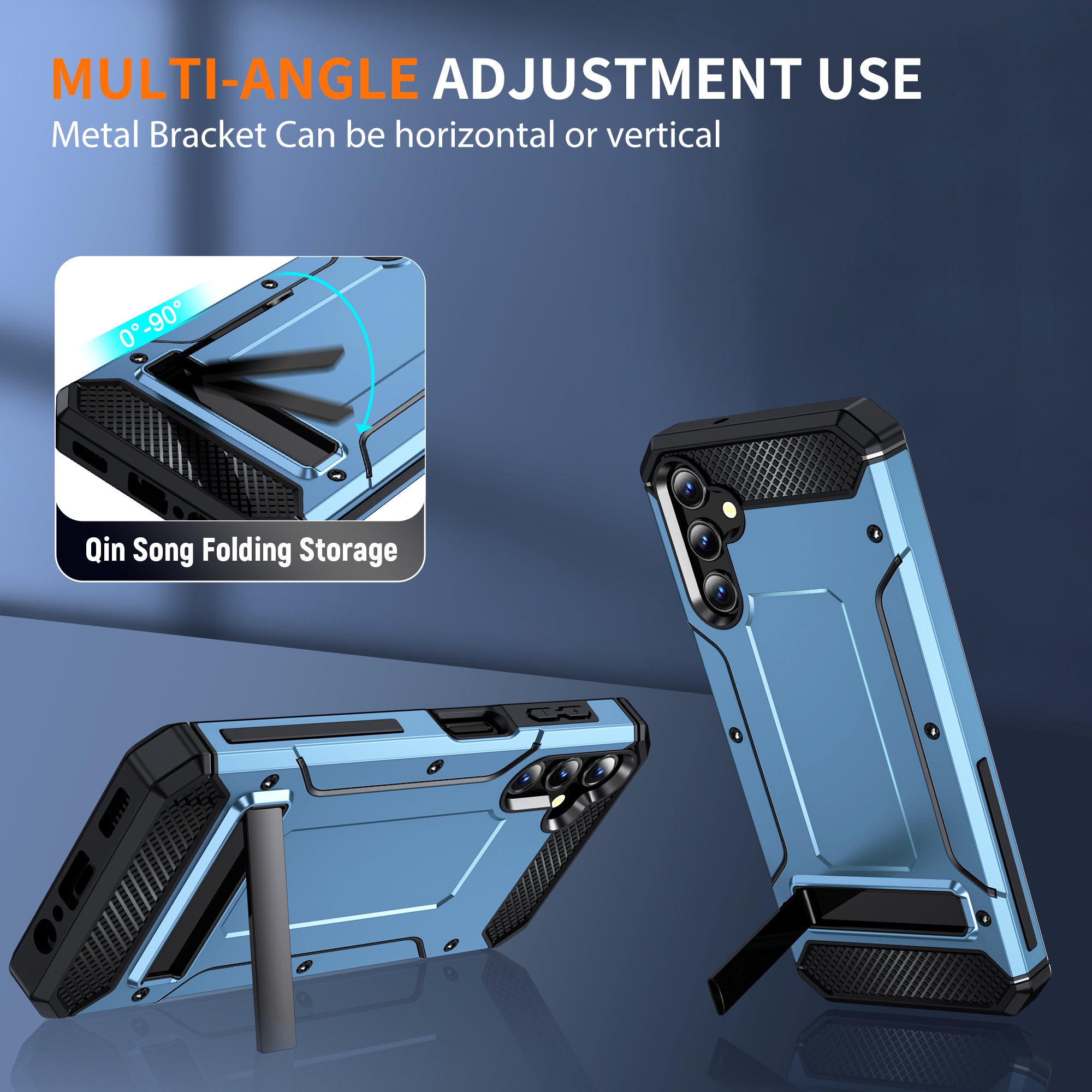 For Samsung Galaxy A14 4G / 5G Kickstand Back Case TPU PC Dual Layer Protection Phone Cover