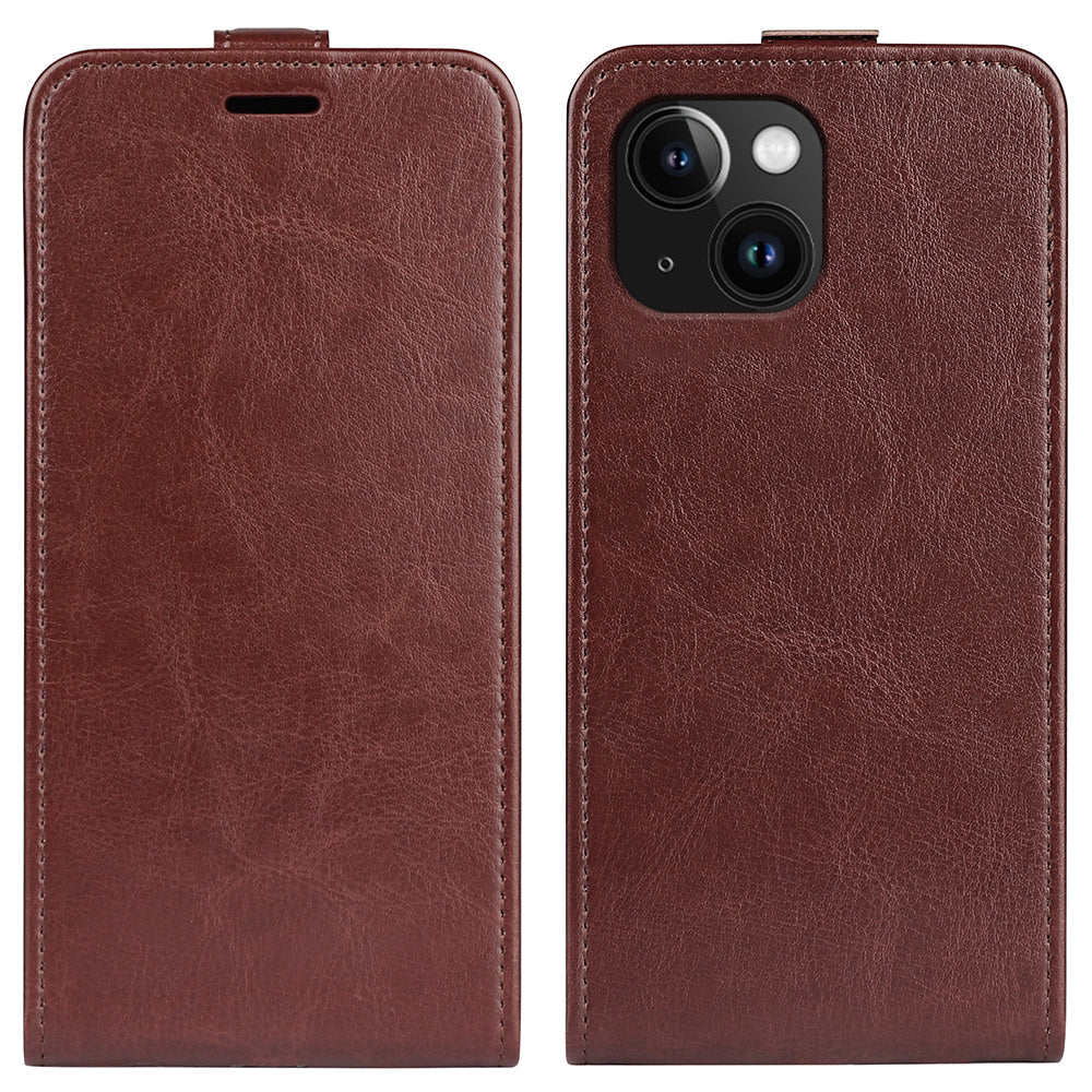 Phone Case for iPhone 15 Drop Proof Vertical Flip PU Leather Mobile Phone Cover with Card Slots