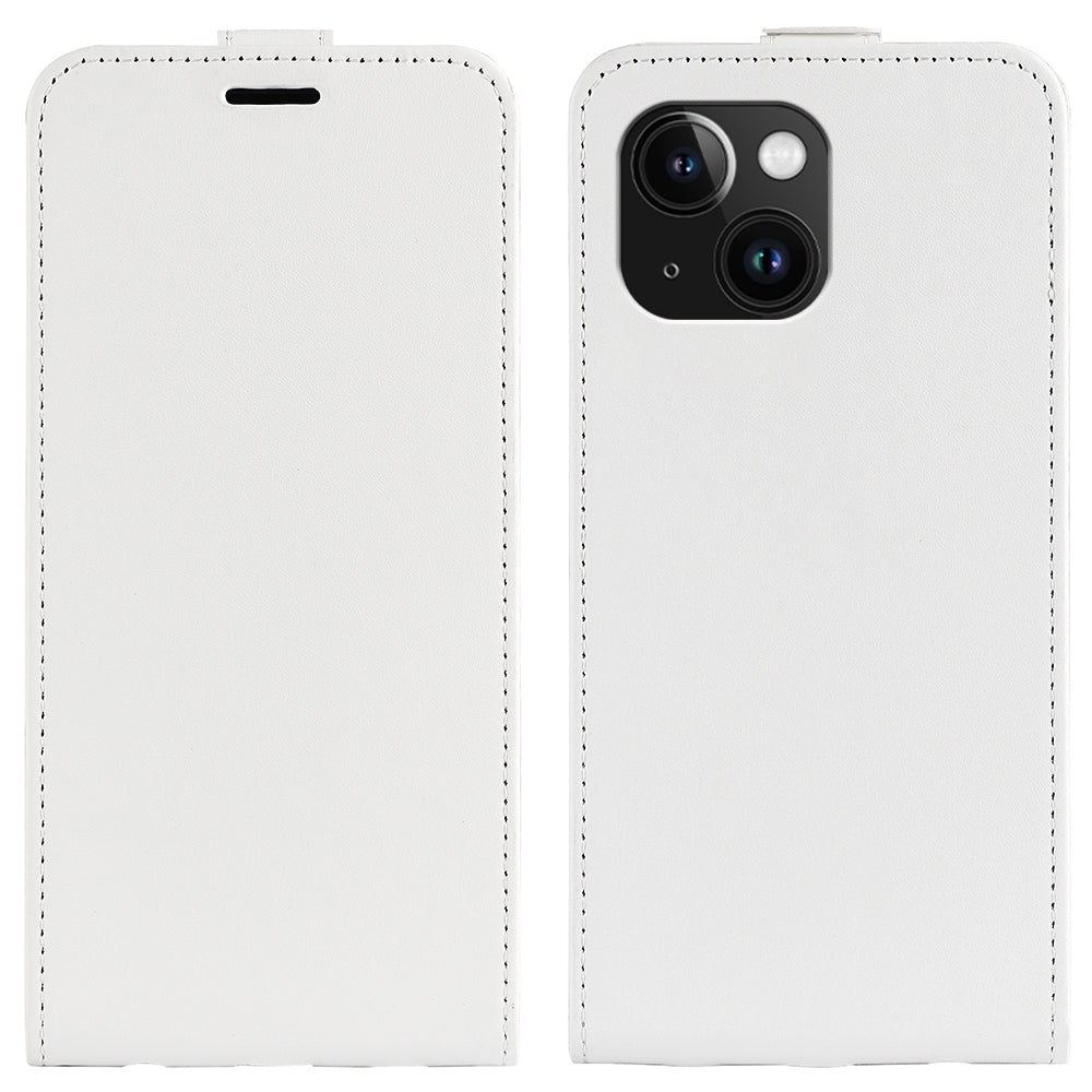 Phone Case for iPhone 15 Drop Proof Vertical Flip PU Leather Mobile Phone Cover with Card Slots