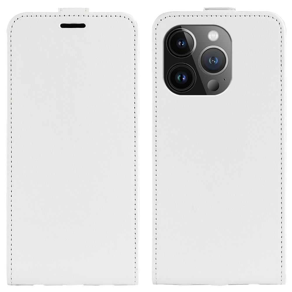 For iPhone 15 Pro Vertical Flip Case TPU PU Leather Phone Shell Mobile Phone Cover with Card Slots