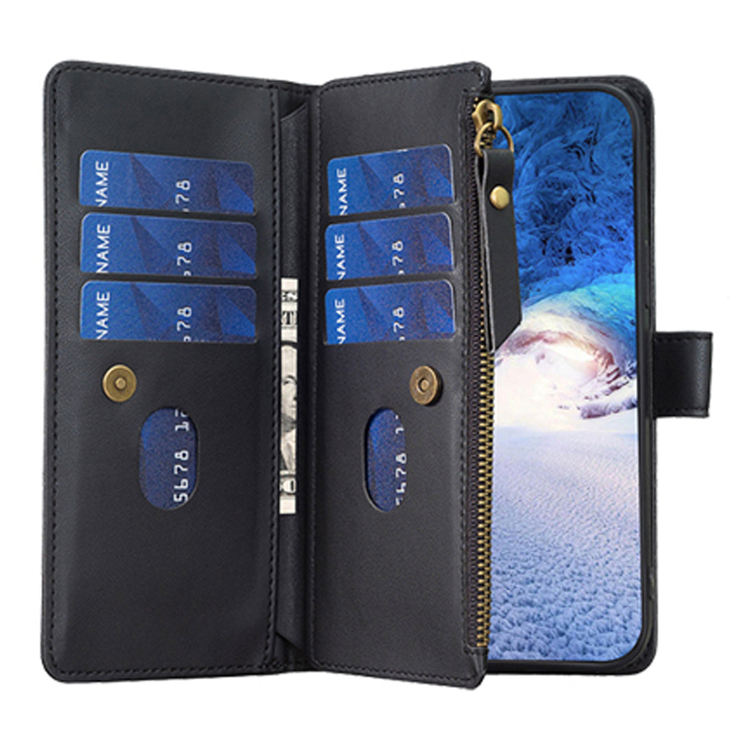 BF Style-19 for Samsung Galaxy A53 5G Stand Wallet Phone Case PU Leather Cover with Zipper Pocket