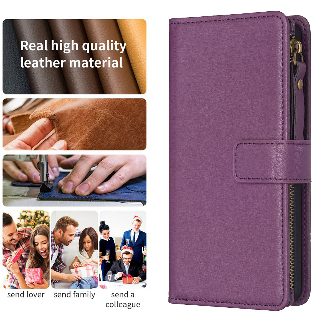 BF Style-19 for Samsung Galaxy A32 4G (EU Version) PU Leather Zipper Pocket Phone Case Stand Wallet Cover