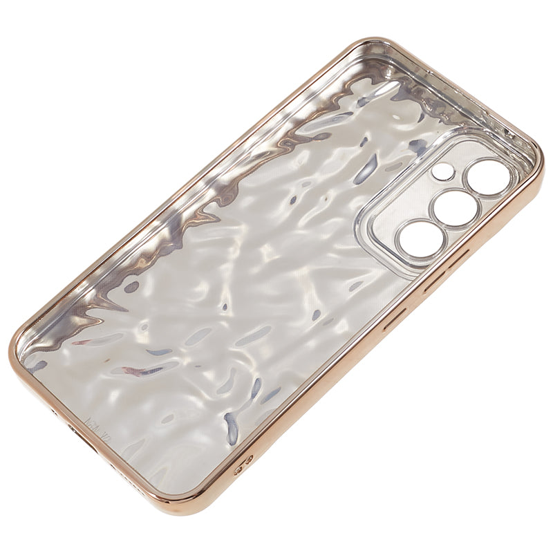Electroplating Phone Case for Samsung Galaxy A34 5G Wrinkled Uneven Anti-scratch TPU Cover