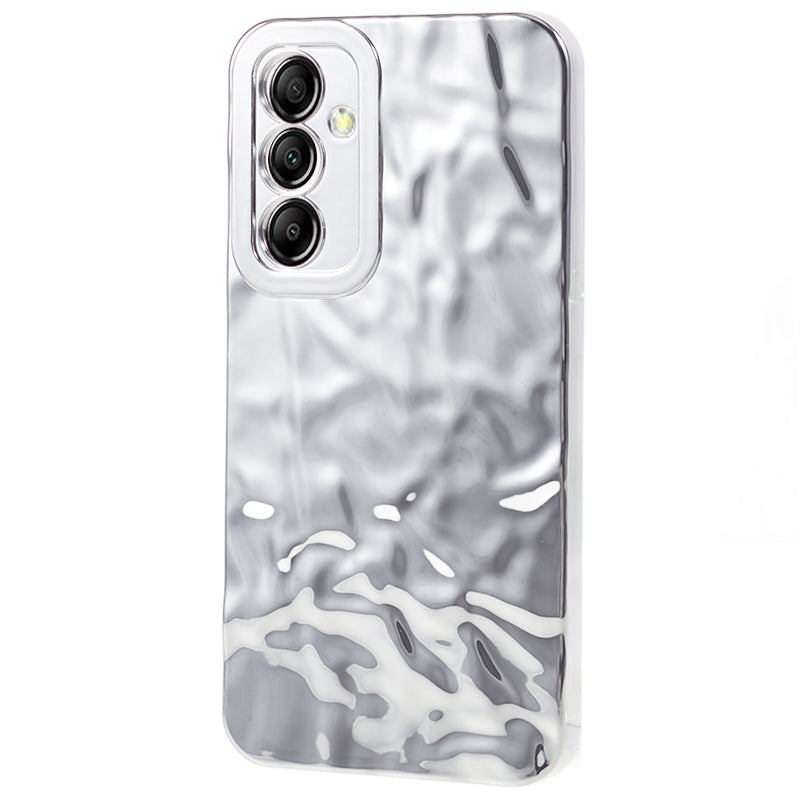Electroplating Phone Case for Samsung Galaxy A34 5G Wrinkled Uneven Anti-scratch TPU Cover