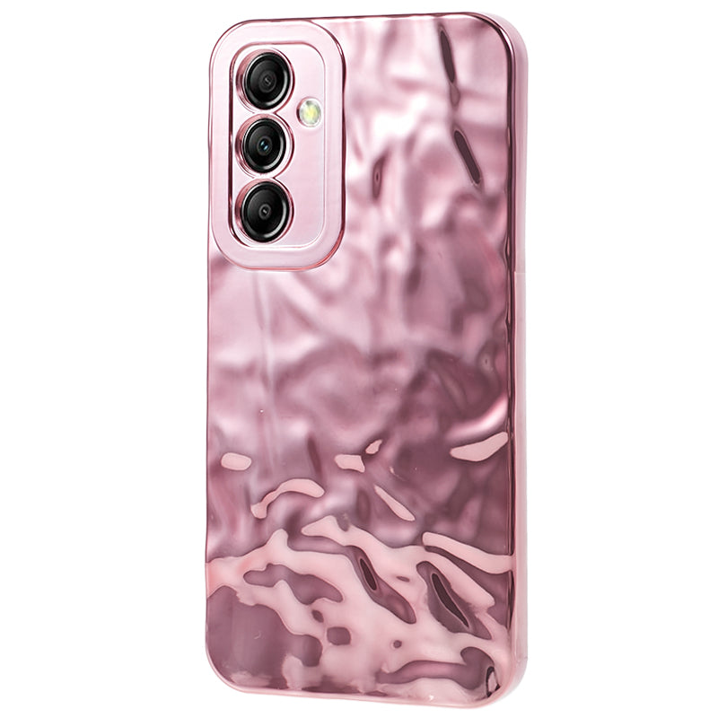 Electroplating Phone Case for Samsung Galaxy A34 5G Wrinkled Uneven Anti-scratch TPU Cover