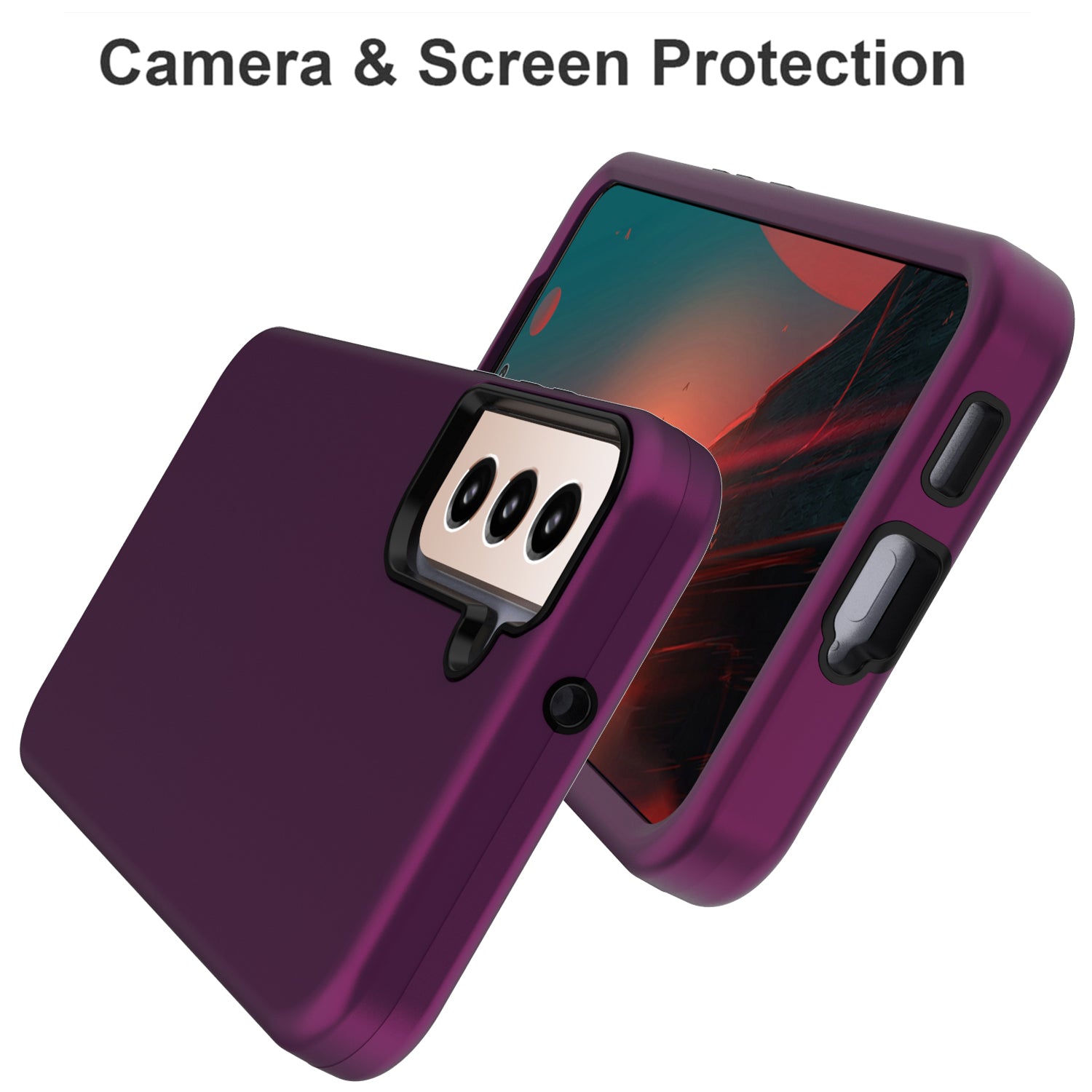 GW03 For Samsung Galaxy S22 5G Rubberized TPU PC Phone Case Anti-fingerprint Protection Cover